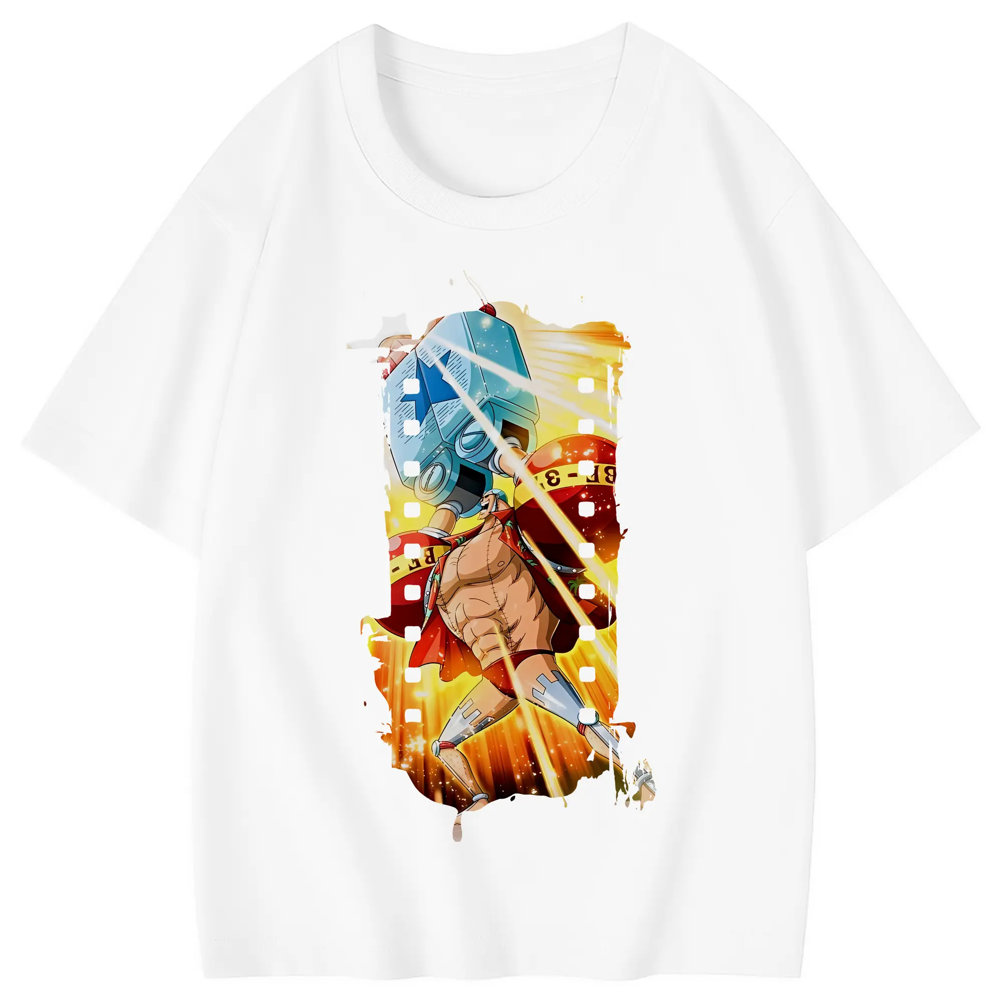 ワンピース グッズ フランキー - 綿100％ キッズTシャツ ・ フロントプリント ・ 快適 通気性 ・ スポーツ カジュアル 散歩用