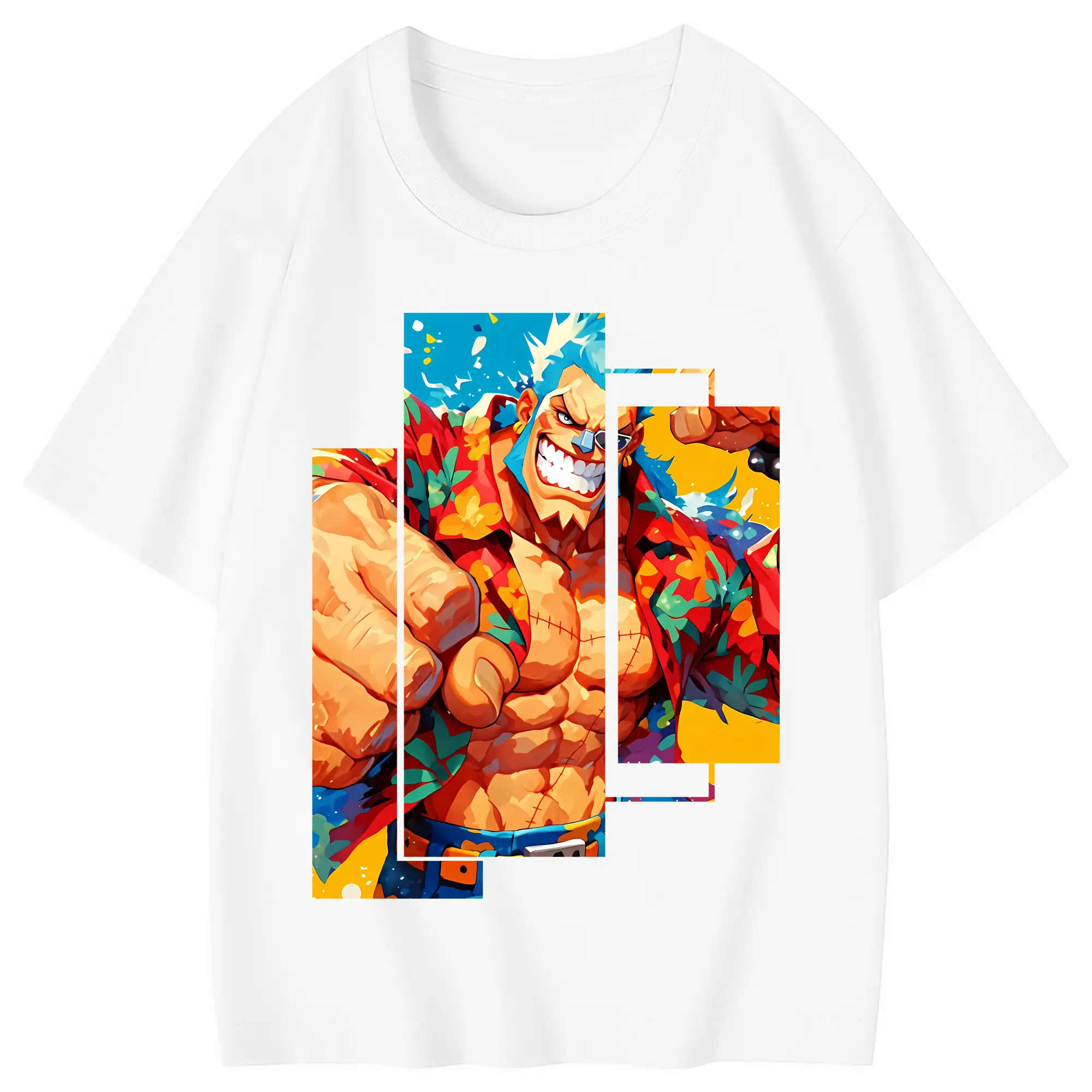 ワンピース グッズ フランキー - 綿100％ キッズTシャツ ・ フロントプリント ・ 快適 通気性 ・ スポーツ カジュアル 散歩用