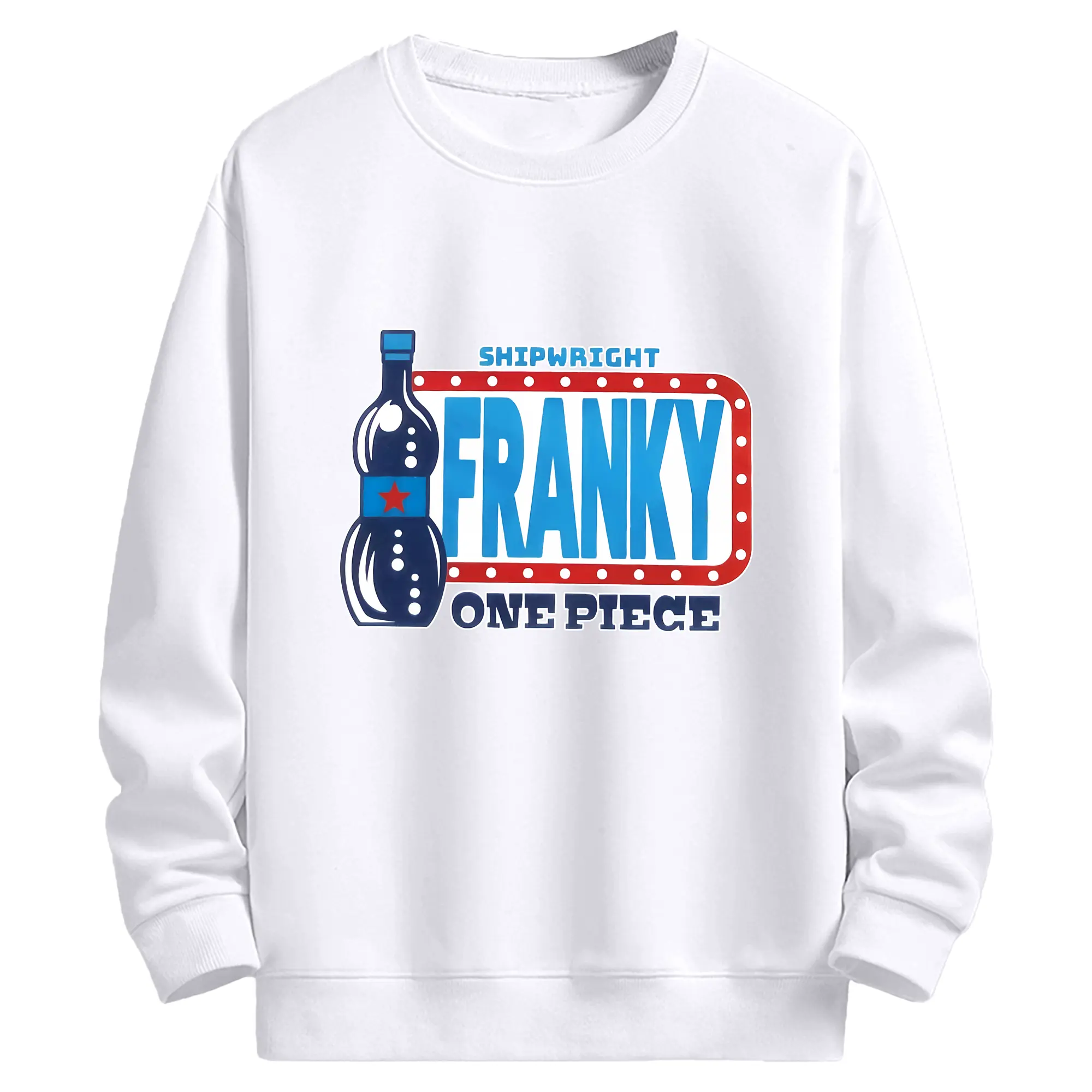 ワンピース グッズ フランキー - 高品質 クルーネック スウェット ・ コットン59％ ポリエステル41％ ・ ユニセックス 長袖 トレーナー ・ カジュアル デイリー スポーツ 散歩用