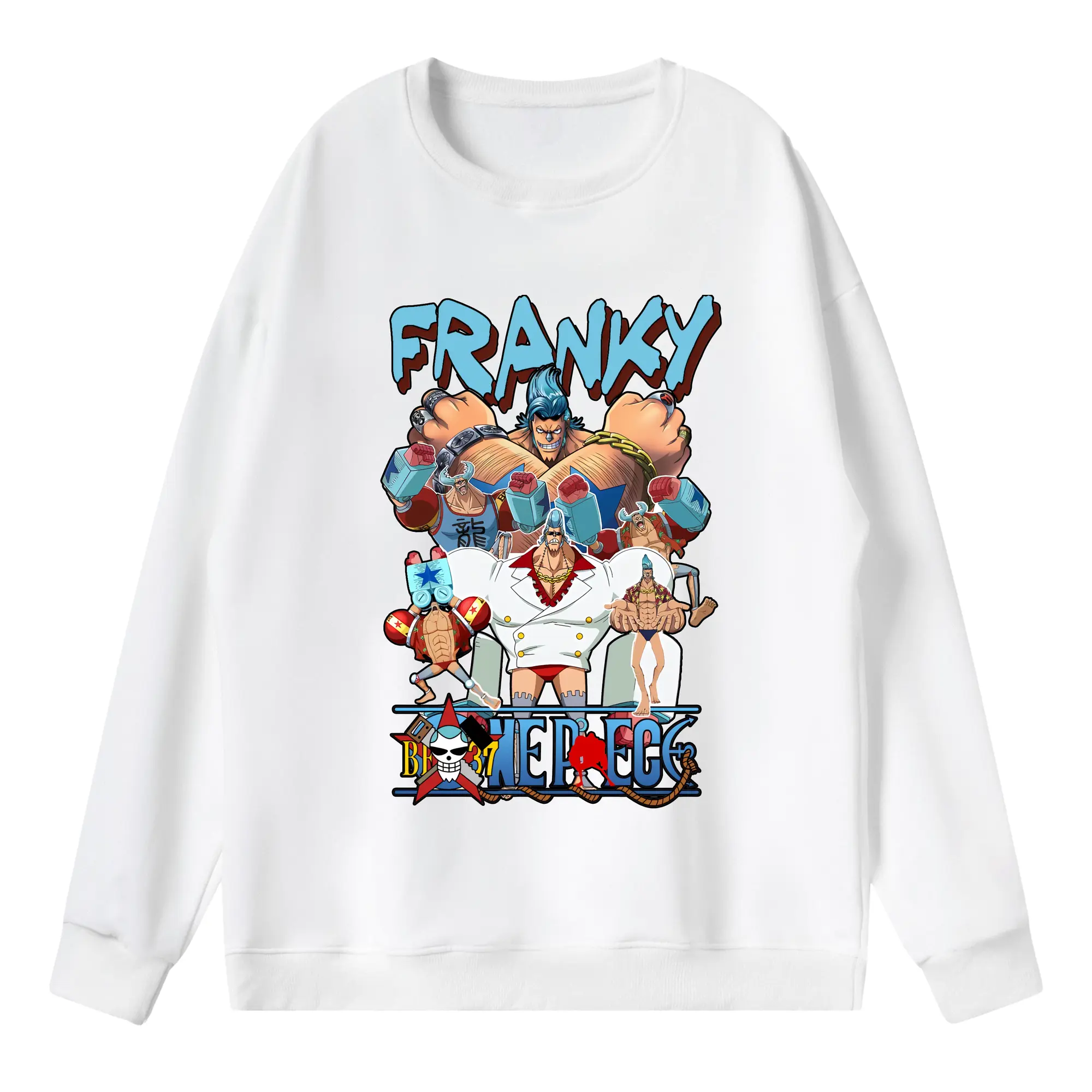 ワンピース グッズ フランキー - 薄手 クルーネック スウェット 裏毛260g · ポリエステル 春秋向け カジュアル 男女兼用 · トレーナー デイリー スポーツ 散歩に最適