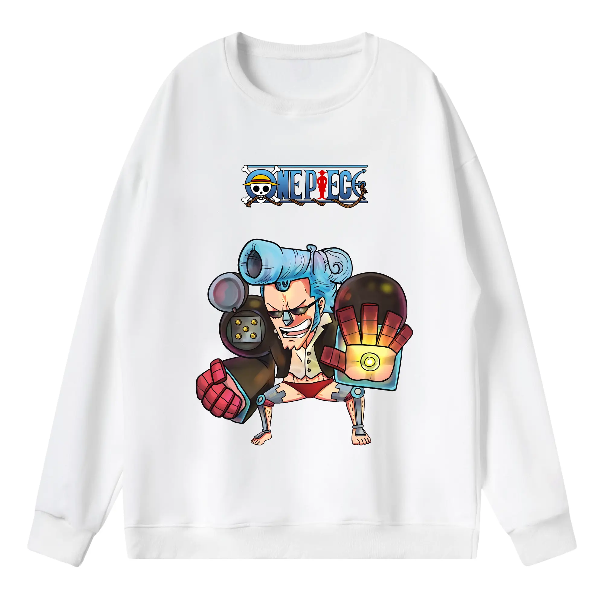 ワンピース グッズ フランキー - 薄手 クルーネック スウェット 裏毛260g · ポリエステル 春秋向け カジュアル 男女兼用 · トレーナー デイリー スポーツ 散歩に最適