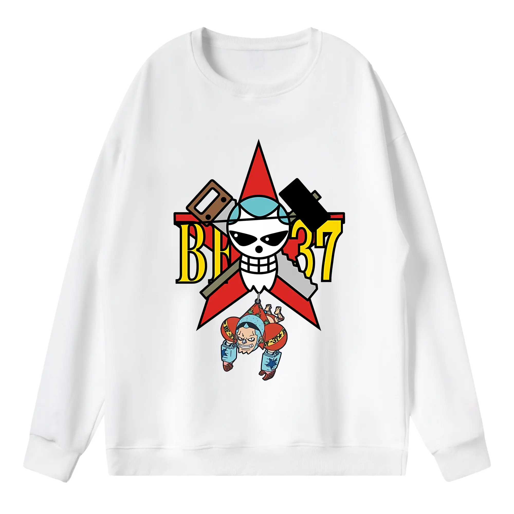 ワンピース グッズ フランキー - 薄手 クルーネック スウェット 裏毛260g · ポリエステル 春秋向け カジュアル 男女兼用 · トレーナー デイリー スポーツ 散歩に最適