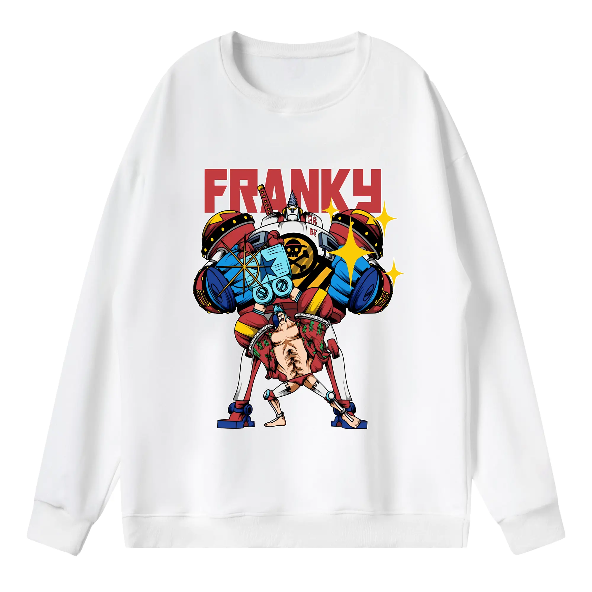 ワンピース グッズ フランキー - 薄手 クルーネック スウェット 裏毛260g · ポリエステル 春秋向け カジュアル 男女兼用 · トレーナー デイリー スポーツ 散歩に最適