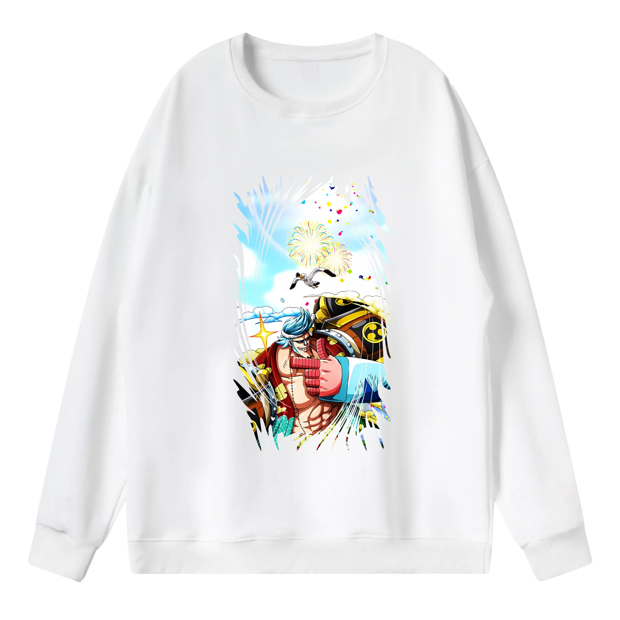 ワンピース グッズ フランキー - 薄手 クルーネック スウェット 裏毛260g · ポリエステル 春秋向け カジュアル 男女兼用 · トレーナー デイリー スポーツ 散歩に最適