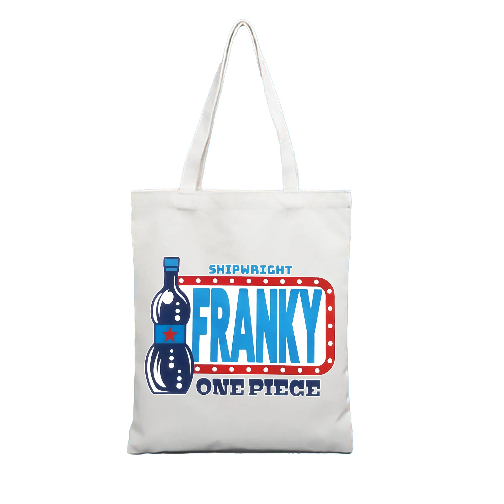 ワンピース グッズ フランキー - 縦型キャンバス手提げバッグ（トートバッグ） ・ キャンバス素材 ・ ショッピング用 ・ 軽量 丈夫 お手入れ簡単