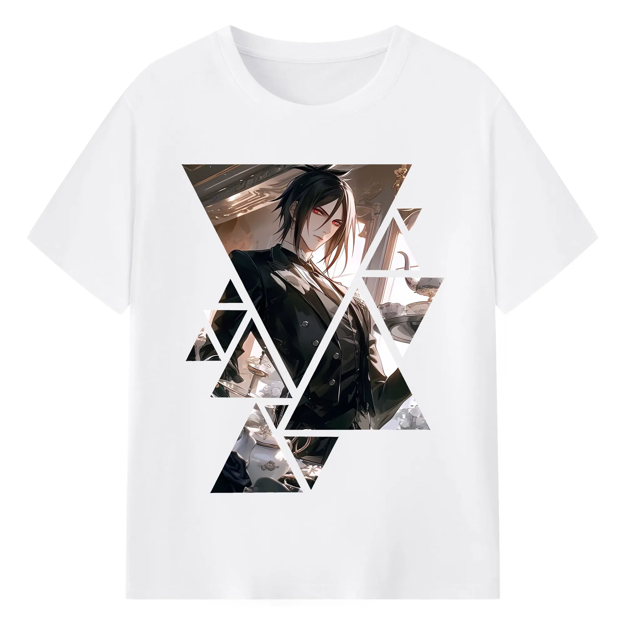 黒執事 グッズ,セバスチャン・ミカエリス - 綿100％ 半袖Tシャツ ・ フロントプリント ・ 快適 通気性 ・ 日常使い 散歩 スポーツ用