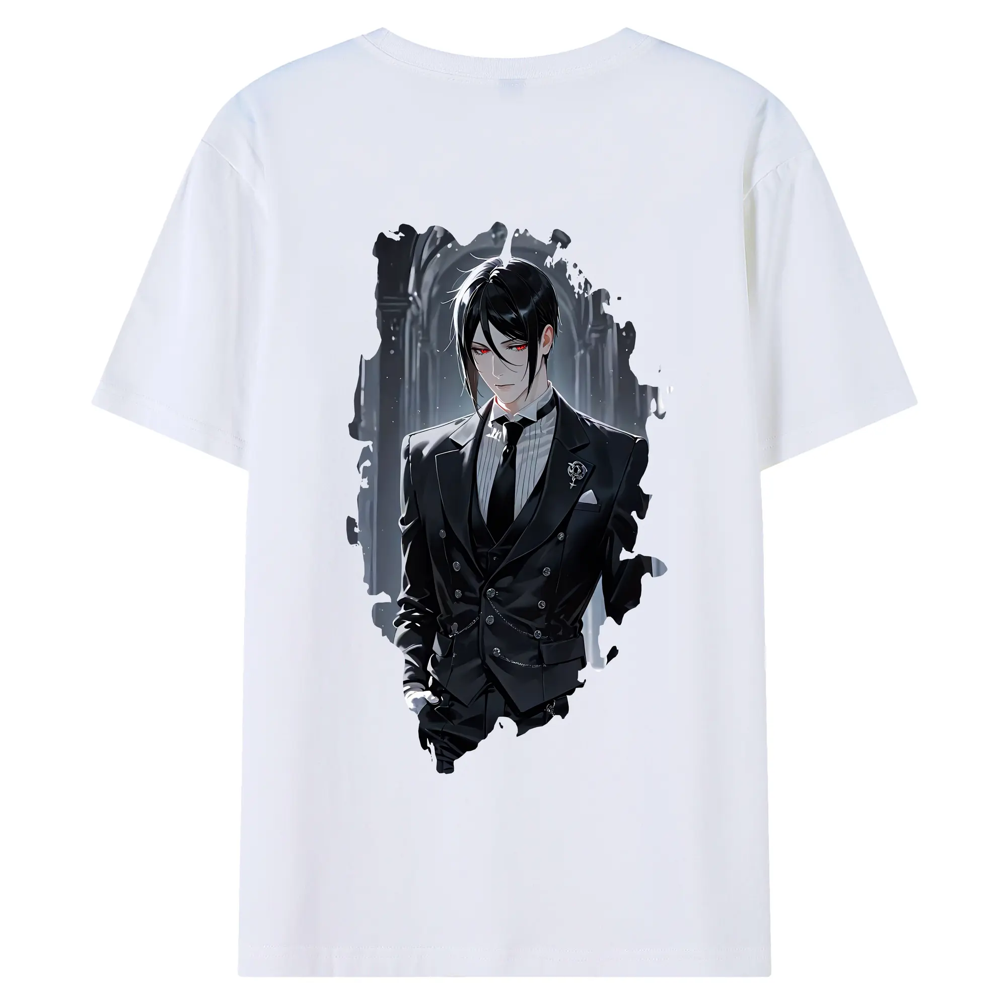 黒執事 グッズ,セバスチャン・ミカエリス - 綿100％ 半袖Tシャツ ・ バックプリント ・ 快適 通気性 ・ 日常使い 散歩 スポーツ用