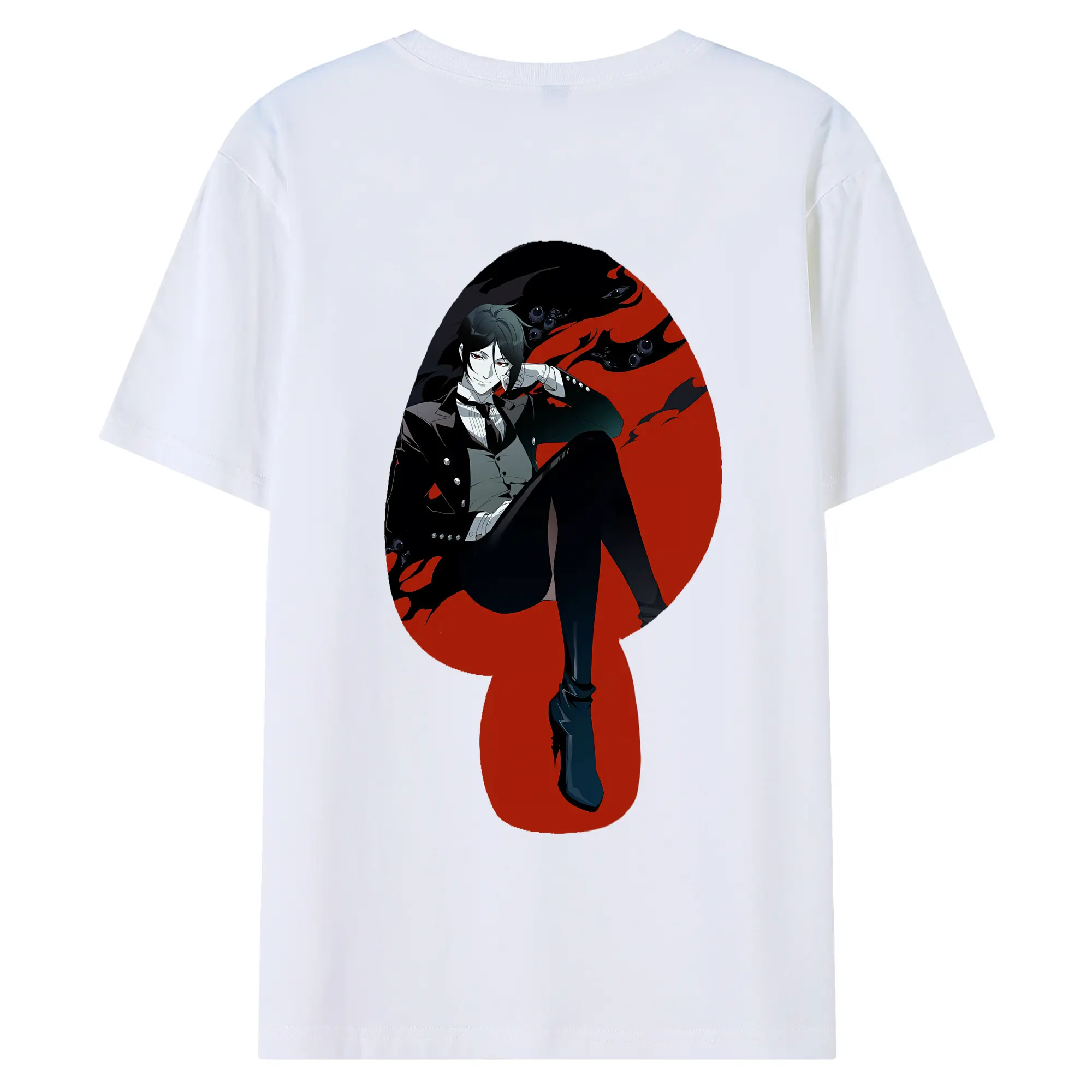 黒執事 グッズ,セバスチャン・ミカエリス - 綿100％ 半袖Tシャツ ・ バックプリント ・ 快適 通気性 ・ 日常使い 散歩 スポーツ用