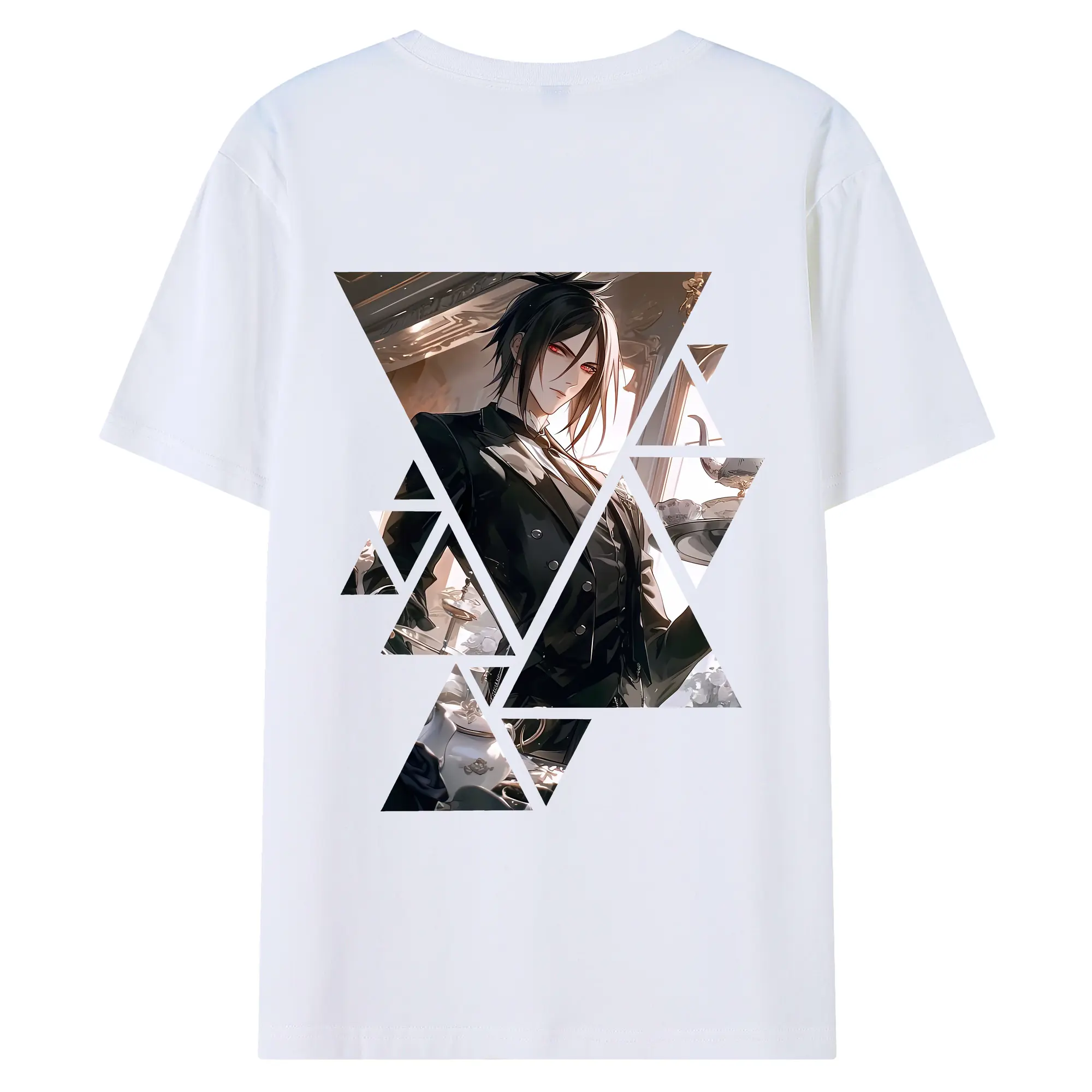 黒執事 グッズ,セバスチャン・ミカエリス - 綿100％ 半袖Tシャツ ・ バックプリント ・ 快適 通気性 ・ 日常使い 散歩 スポーツ用