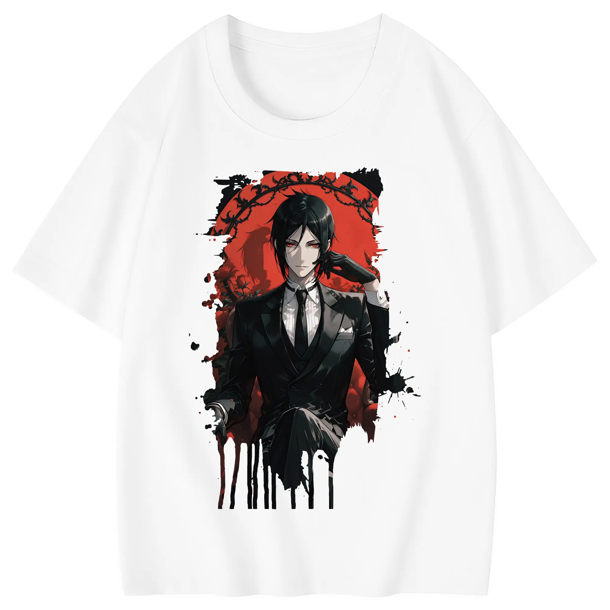 黒執事 グッズ,セバスチャン・ミカエリス - 綿100％ キッズTシャツ ・ フロントプリント ・ 快適 通気性 ・ スポーツ カジュアル 散歩用