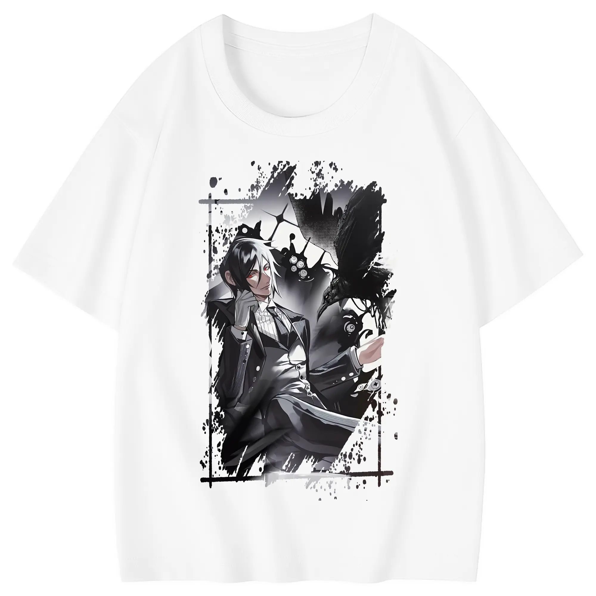 黒執事 グッズ,セバスチャン・ミカエリス - 綿100％ キッズTシャツ ・ フロントプリント ・ 快適 通気性 ・ スポーツ カジュアル 散歩用