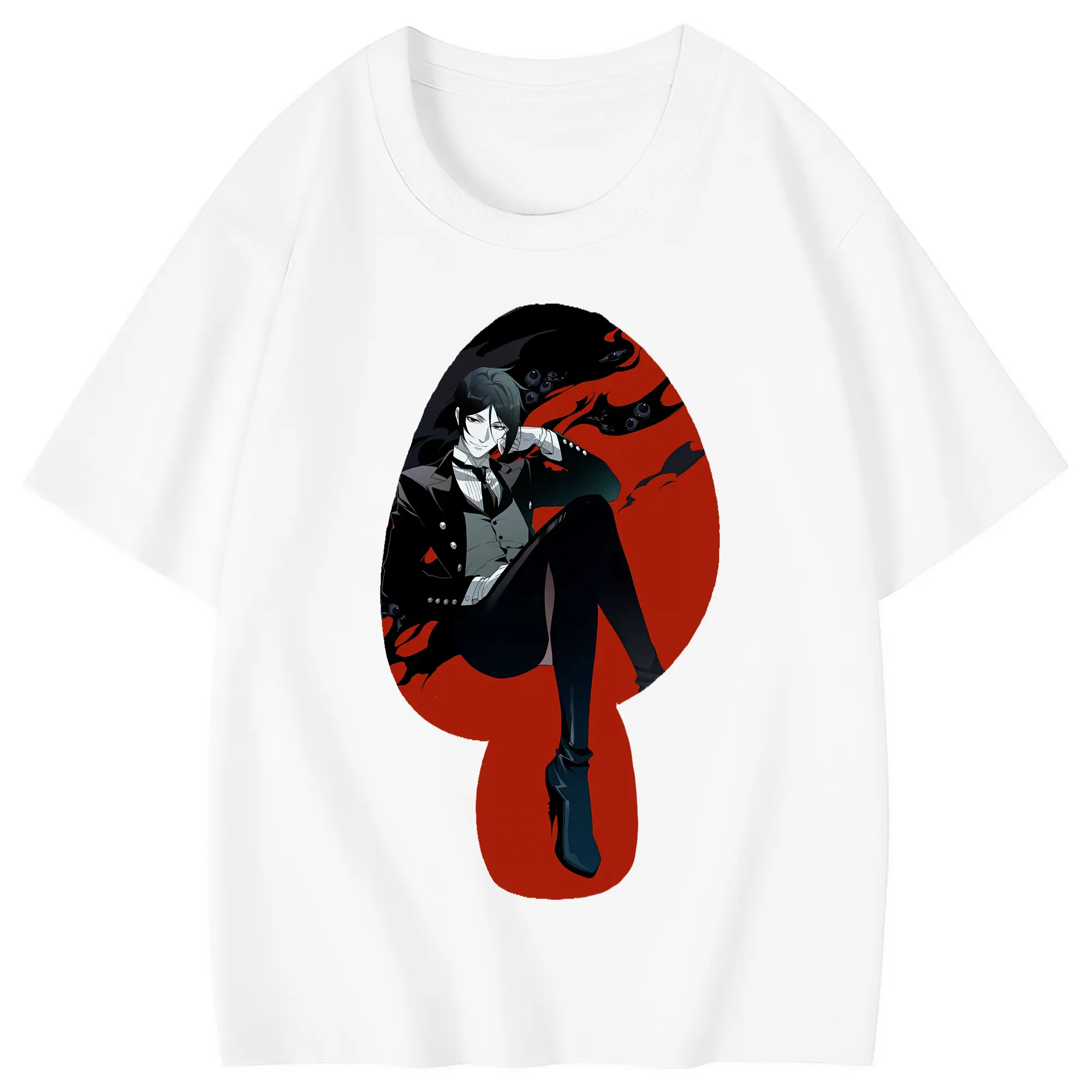 黒執事 グッズ,セバスチャン・ミカエリス - 綿100％ キッズTシャツ ・ フロントプリント ・ 快適 通気性 ・ スポーツ カジュアル 散歩用