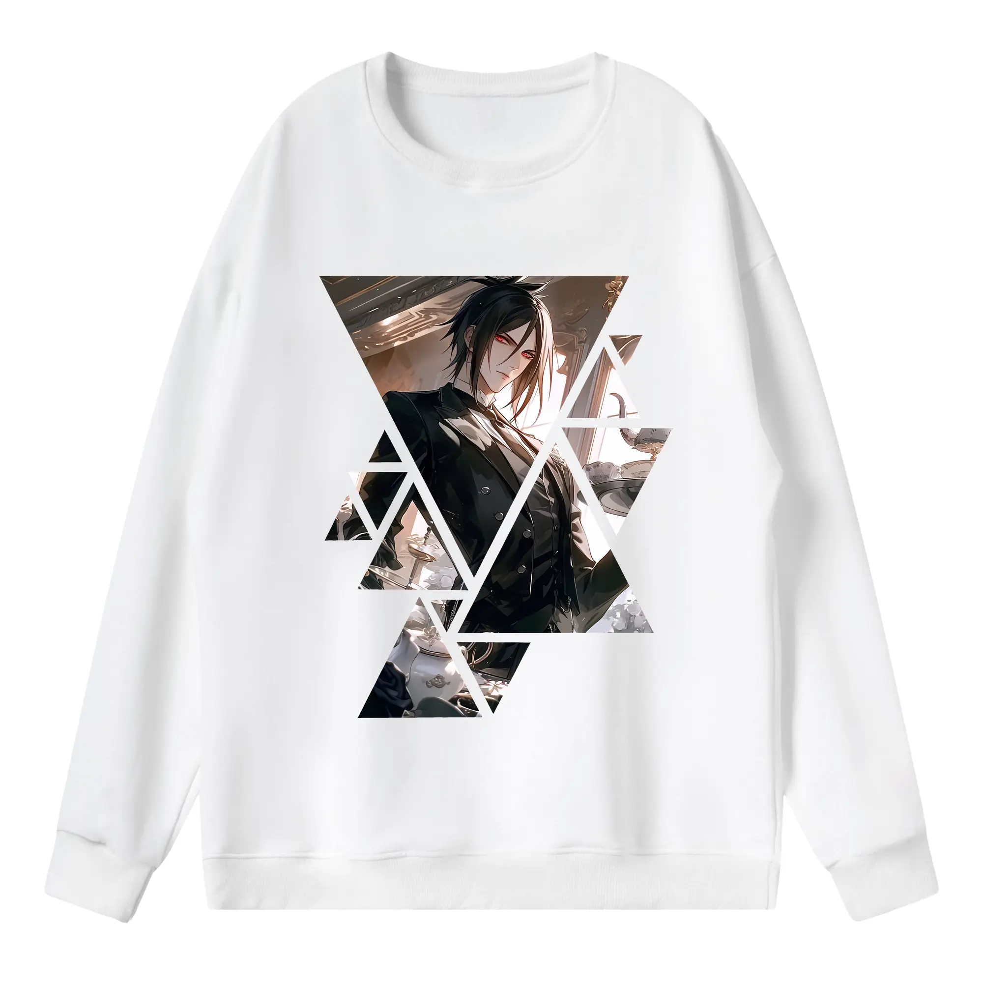 黒執事 グッズ,セバスチャン・ミカエリス - 薄手 クルーネック スウェット 裏毛260g · ポリエステル 春秋向け カジュアル 男女兼用 · トレーナー デイリー スポーツ 散歩に最適