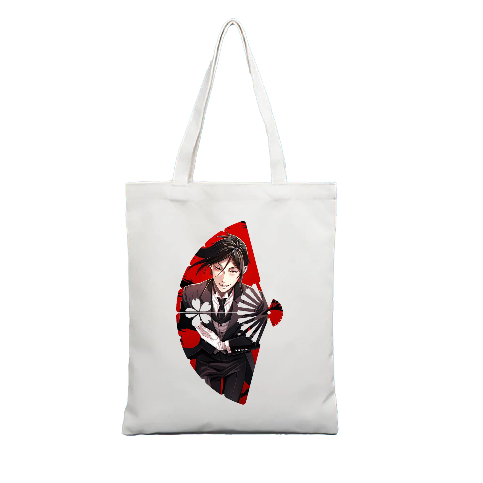 黒執事 グッズ,セバスチャン・ミカエリス - 縦型キャンバス手提げバッグ（トートバッグ） ・ キャンバス素材 ・ ショッピング用 ・ 軽量 丈夫 お手入れ簡単