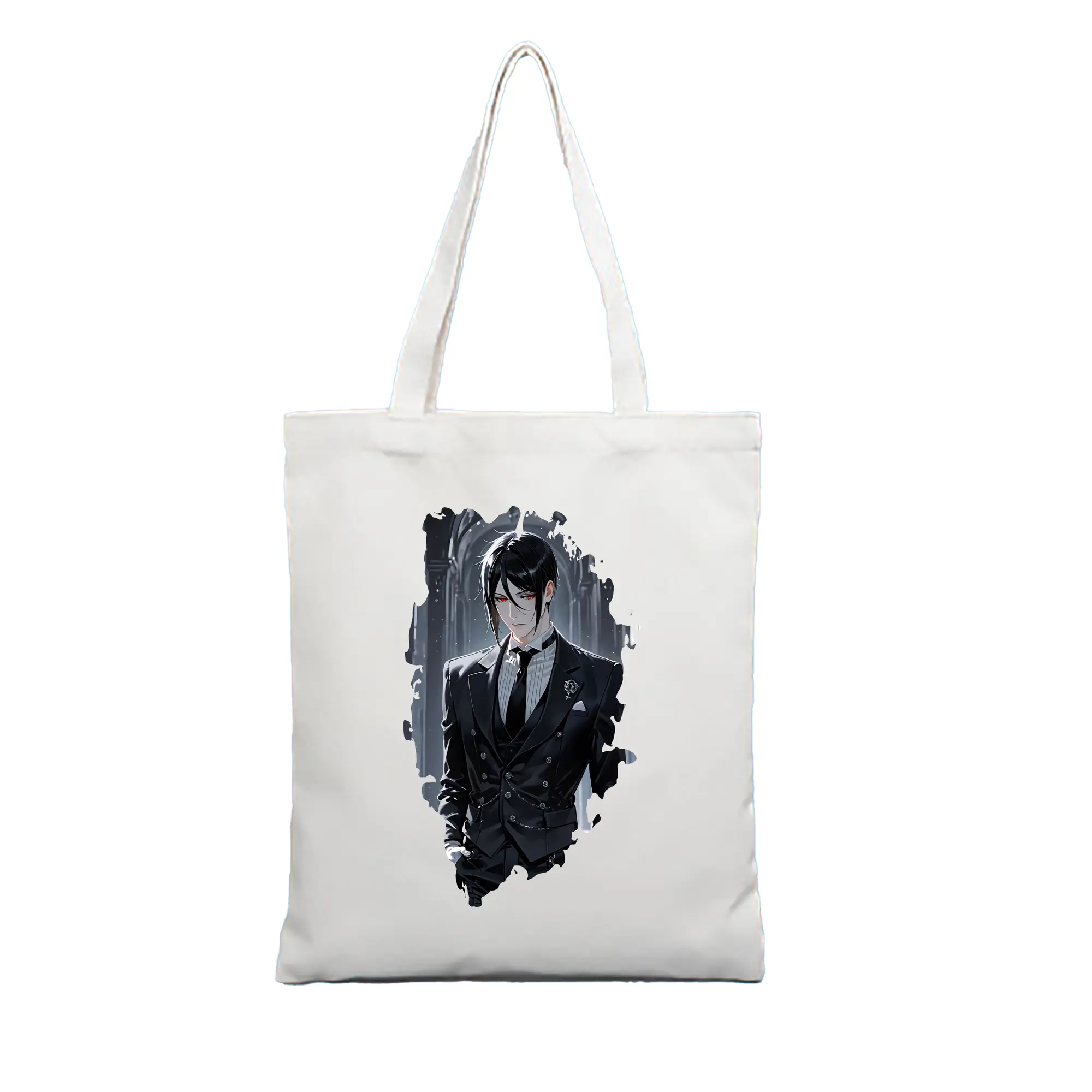 黒執事 グッズ,セバスチャン・ミカエリス - 縦型キャンバス手提げバッグ（トートバッグ） ・ キャンバス素材 ・ ショッピング用 ・ 軽量 丈夫 お手入れ簡単