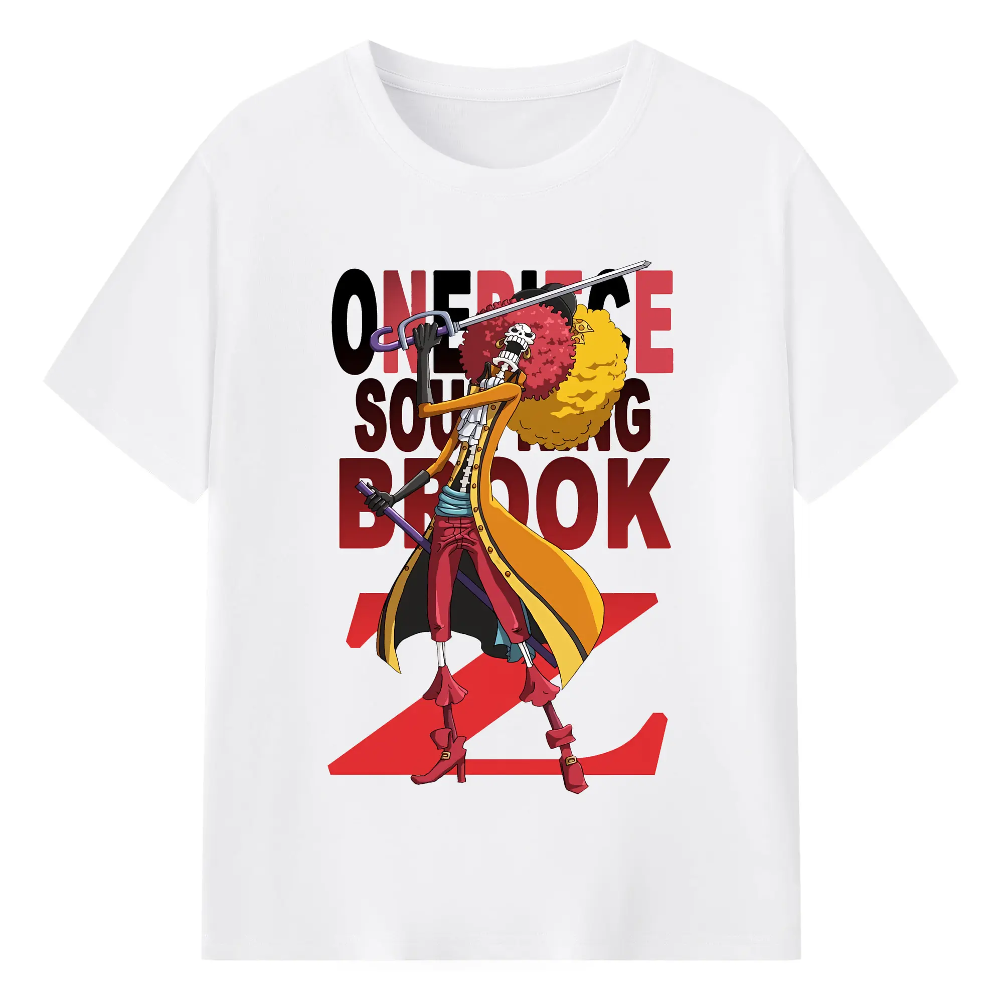 ワンピース グッズ ブルック - 綿100％ 半袖Tシャツ ・ フロントプリント ・ 快適 通気性 ・ 日常使い 散歩 スポーツ用