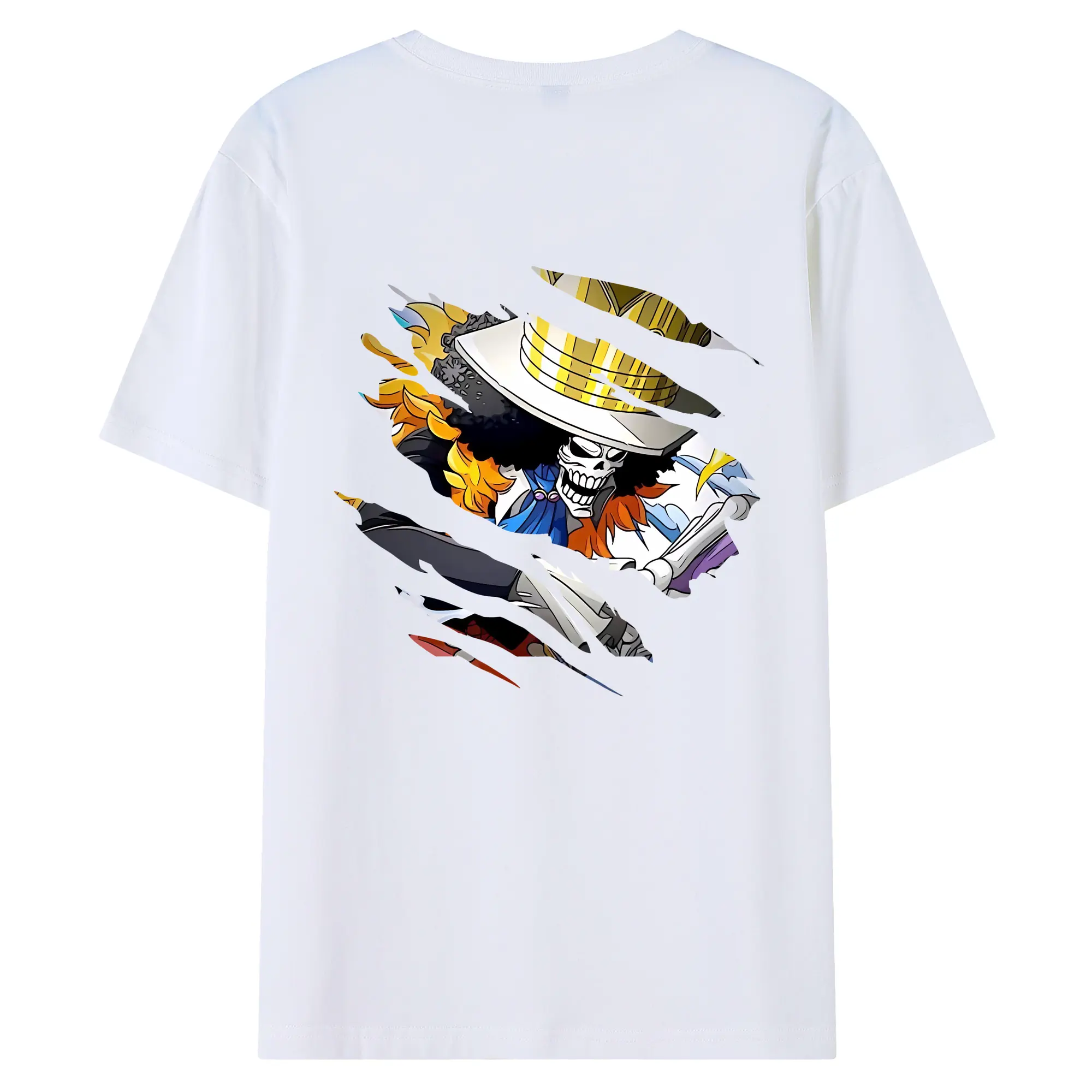 ワンピース グッズ ブルック - 綿100％ 半袖Tシャツ ・ バックプリント ・ 快適 通気性 ・ 日常使い 散歩 スポーツ用