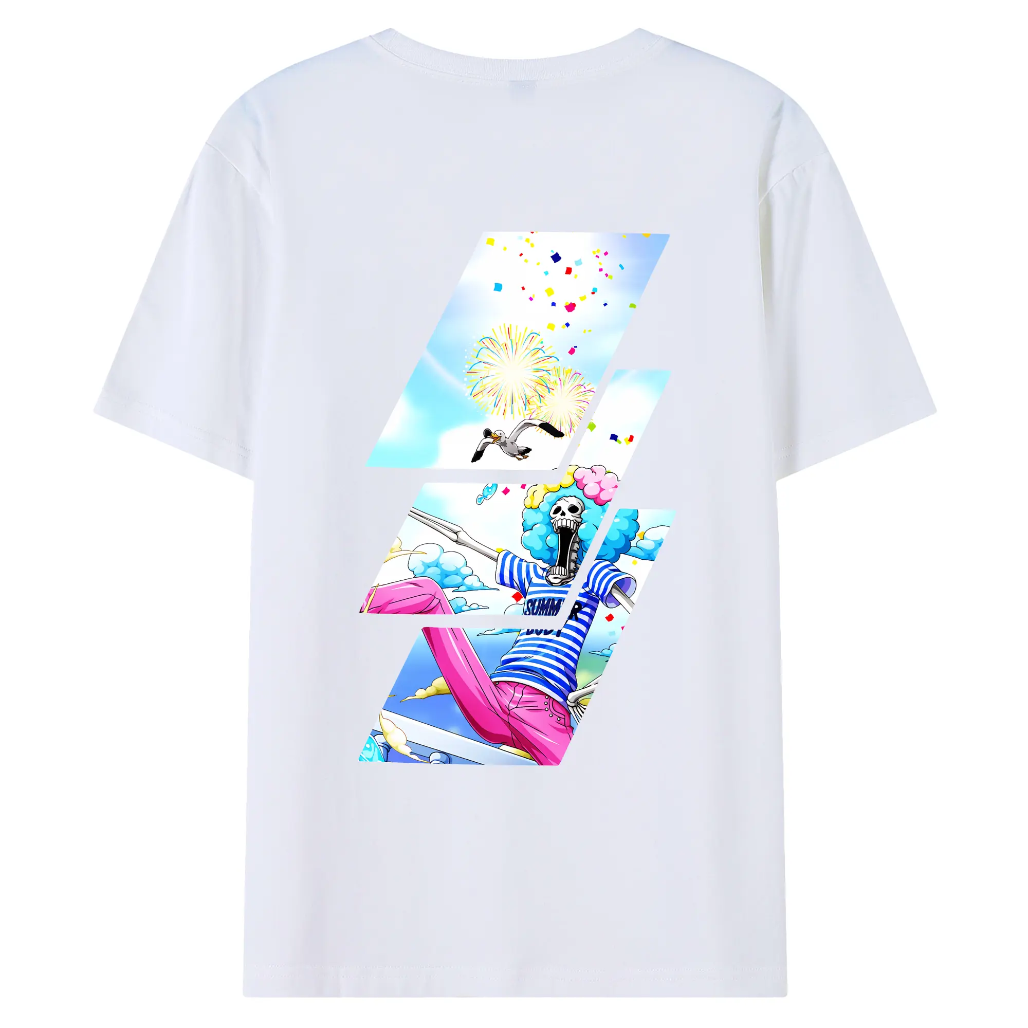 ワンピース グッズ ブルック - 綿100％ 半袖Tシャツ ・ バックプリント ・ 快適 通気性 ・ 日常使い 散歩 スポーツ用