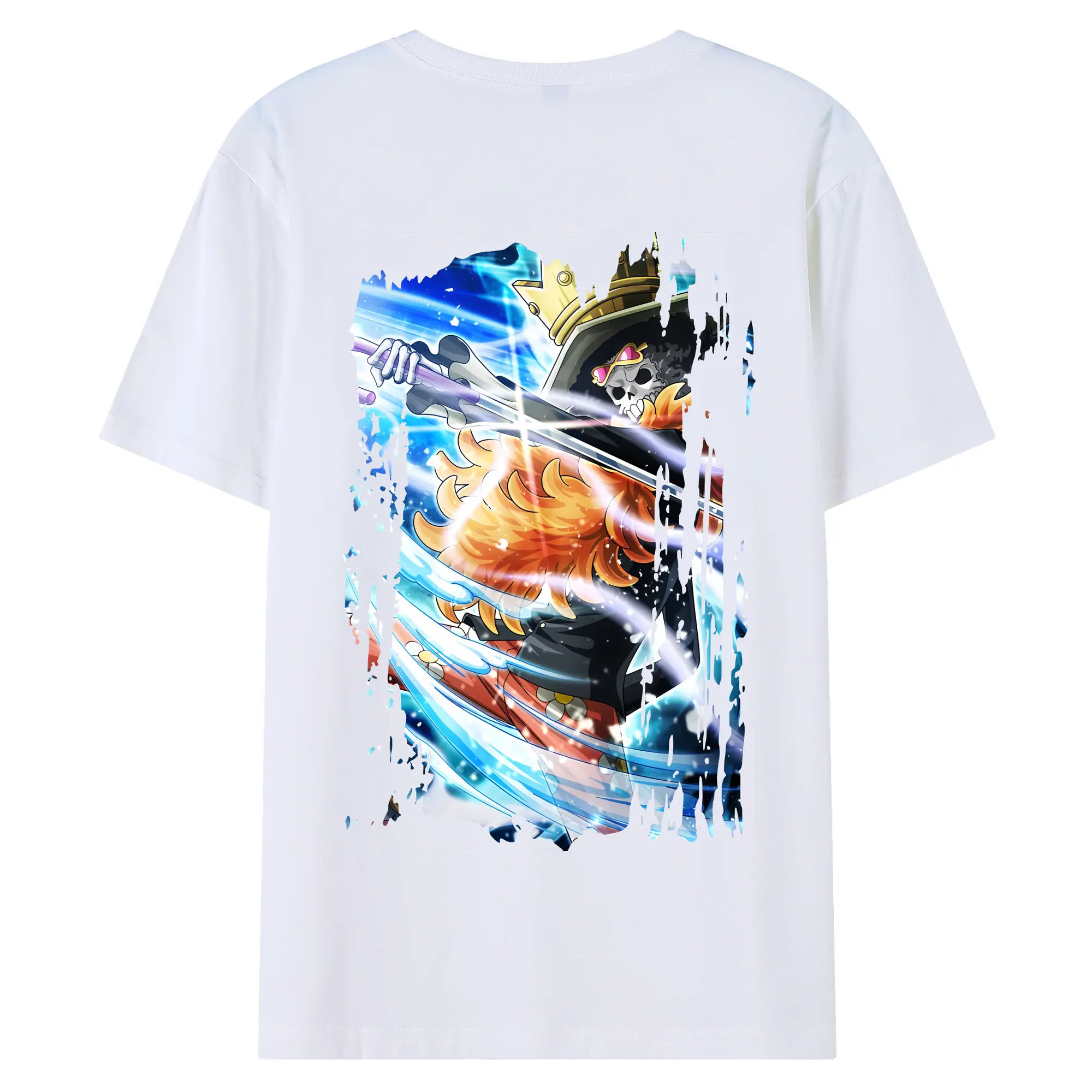 ワンピース グッズ ブルック - 綿100％ 半袖Tシャツ ・ バックプリント ・ 快適 通気性 ・ 日常使い 散歩 スポーツ用