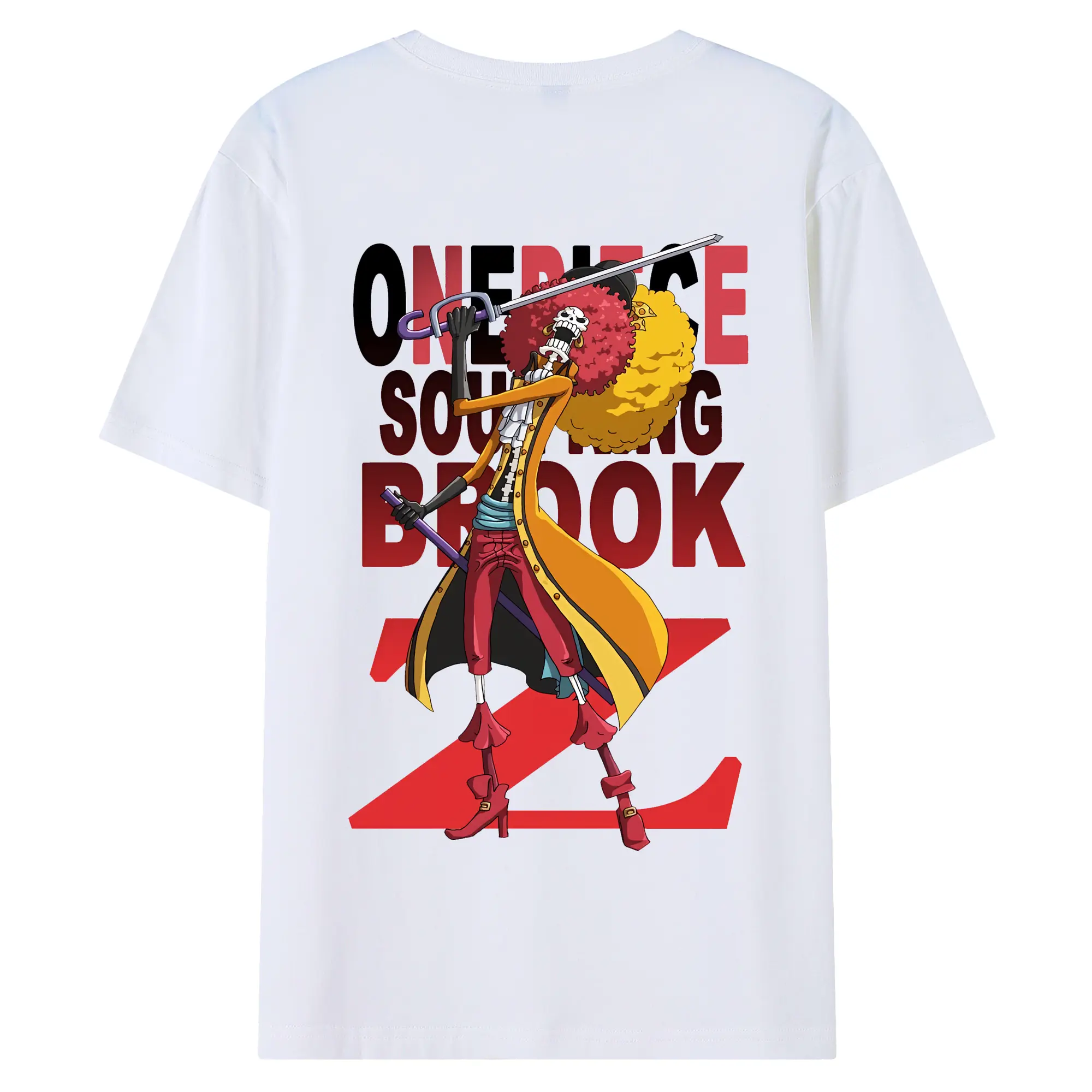 ワンピース グッズ ブルック - 綿100％ 半袖Tシャツ ・ バックプリント ・ 快適 通気性 ・ 日常使い 散歩 スポーツ用