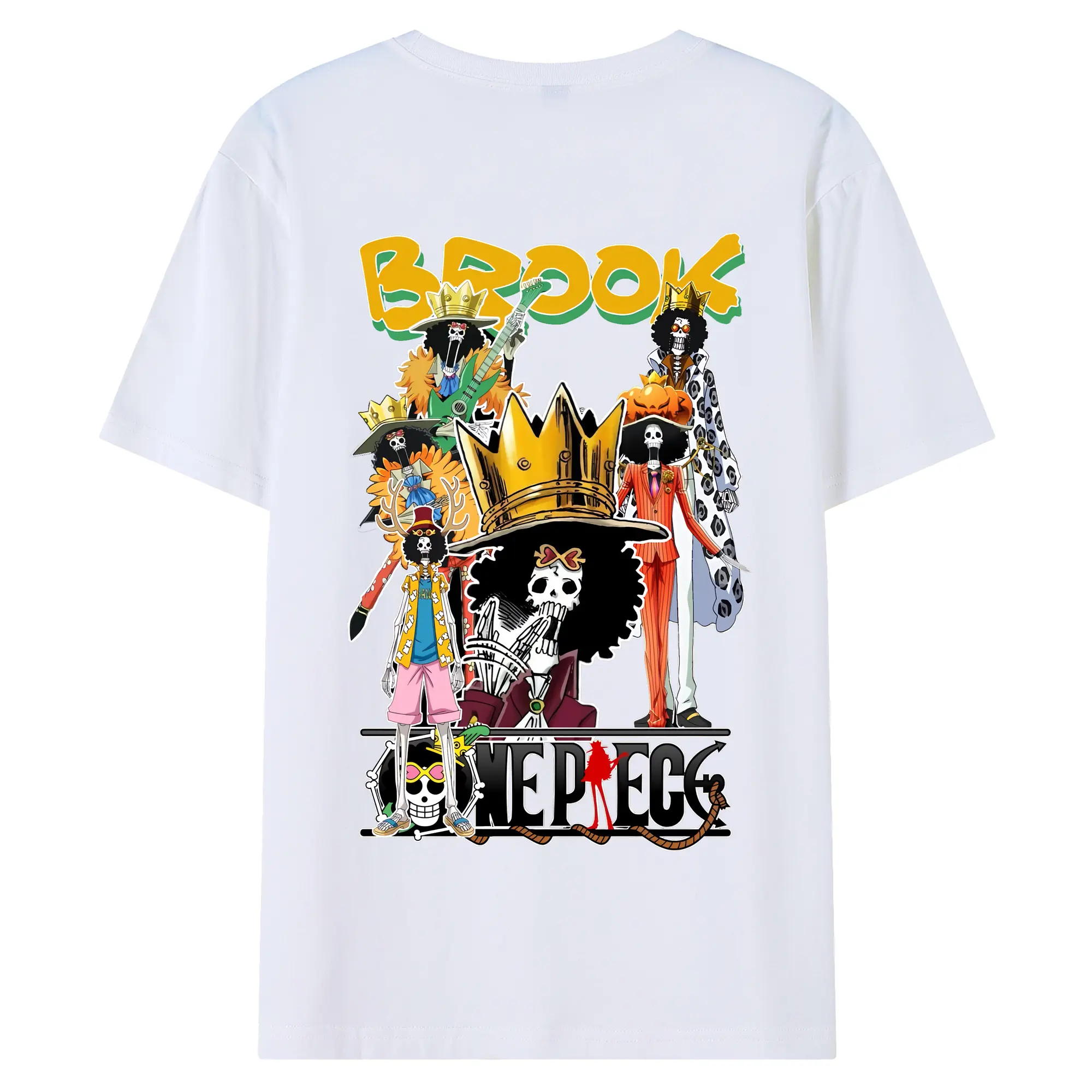 ワンピース グッズ ブルック - 綿100％ 半袖Tシャツ ・ バックプリント ・ 快適 通気性 ・ 日常使い 散歩 スポーツ用