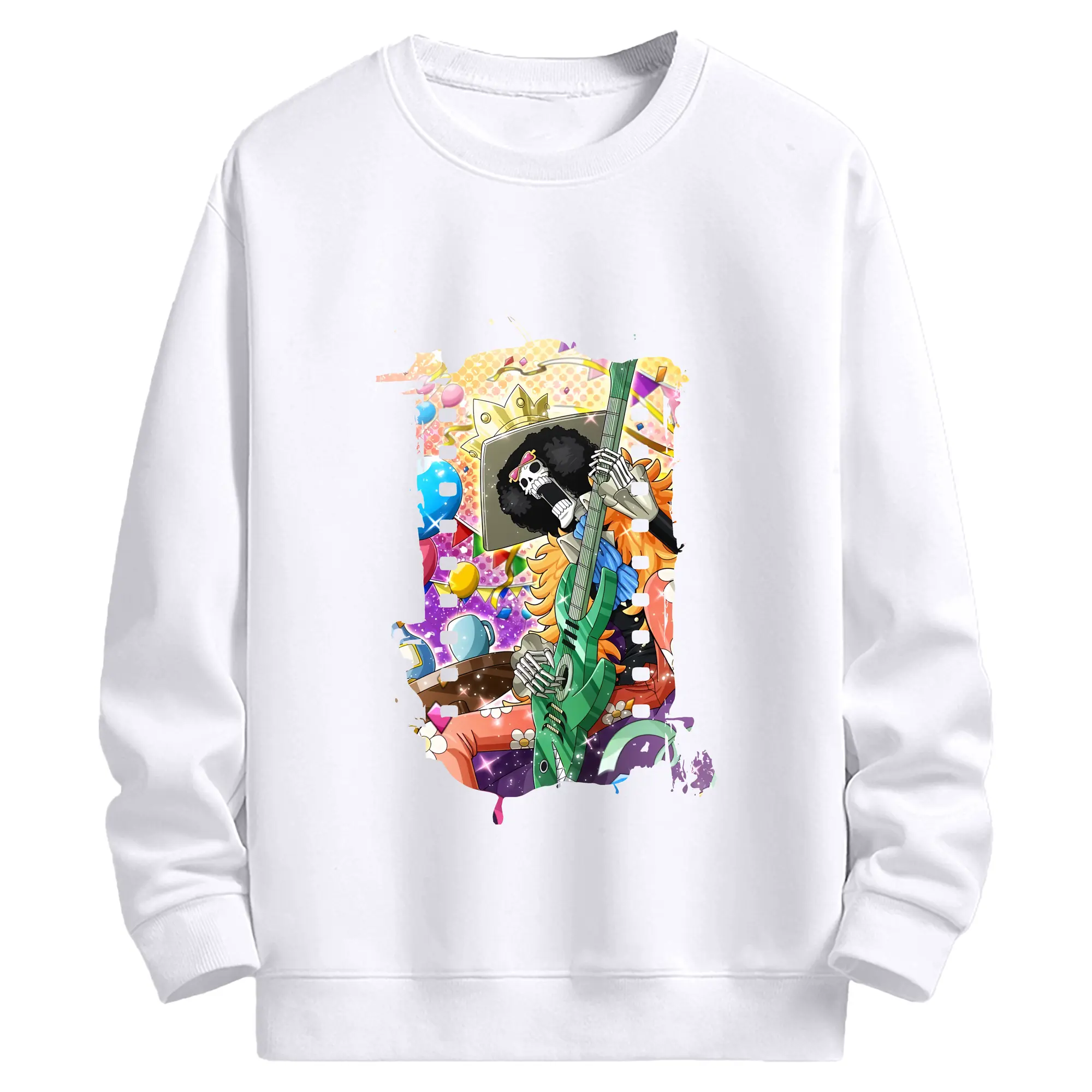 ワンピース グッズ ブルック - 高品質 クルーネック スウェット ・ コットン59％ ポリエステル41％ ・ ユニセックス 長袖 トレーナー ・ カジュアル デイリー スポーツ 散歩用