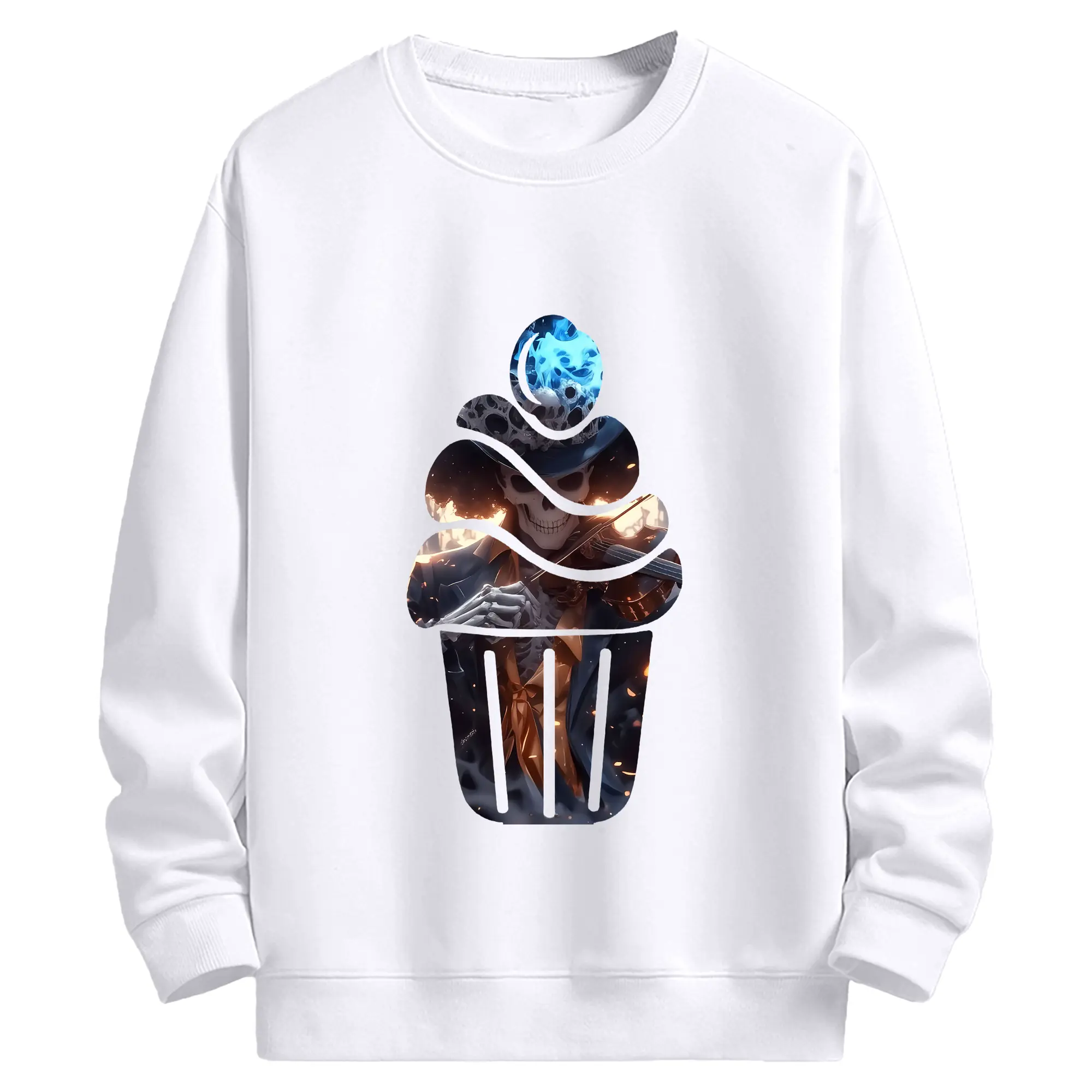 ワンピース グッズ ブルック - 高品質 クルーネック スウェット ・ コットン59％ ポリエステル41％ ・ ユニセックス 長袖 トレーナー ・ カジュアル デイリー スポーツ 散歩用