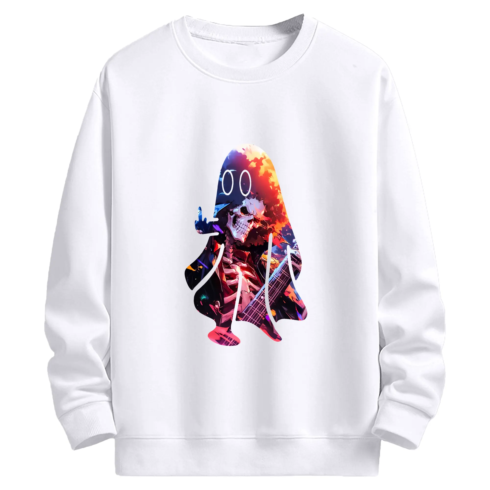 ワンピース グッズ ブルック - 高品質 クルーネック スウェット ・ コットン59％ ポリエステル41％ ・ ユニセックス 長袖 トレーナー ・ カジュアル デイリー スポーツ 散歩用