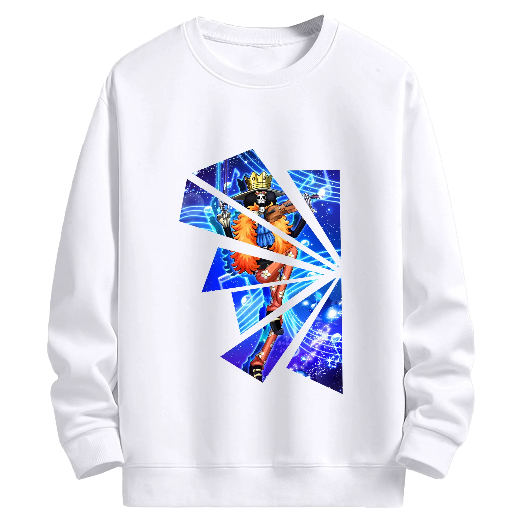 ワンピース グッズ ブルック - 高品質 クルーネック スウェット ・ コットン59％ ポリエステル41％ ・ ユニセックス 長袖 トレーナー ・ カジュアル デイリー スポーツ 散歩用