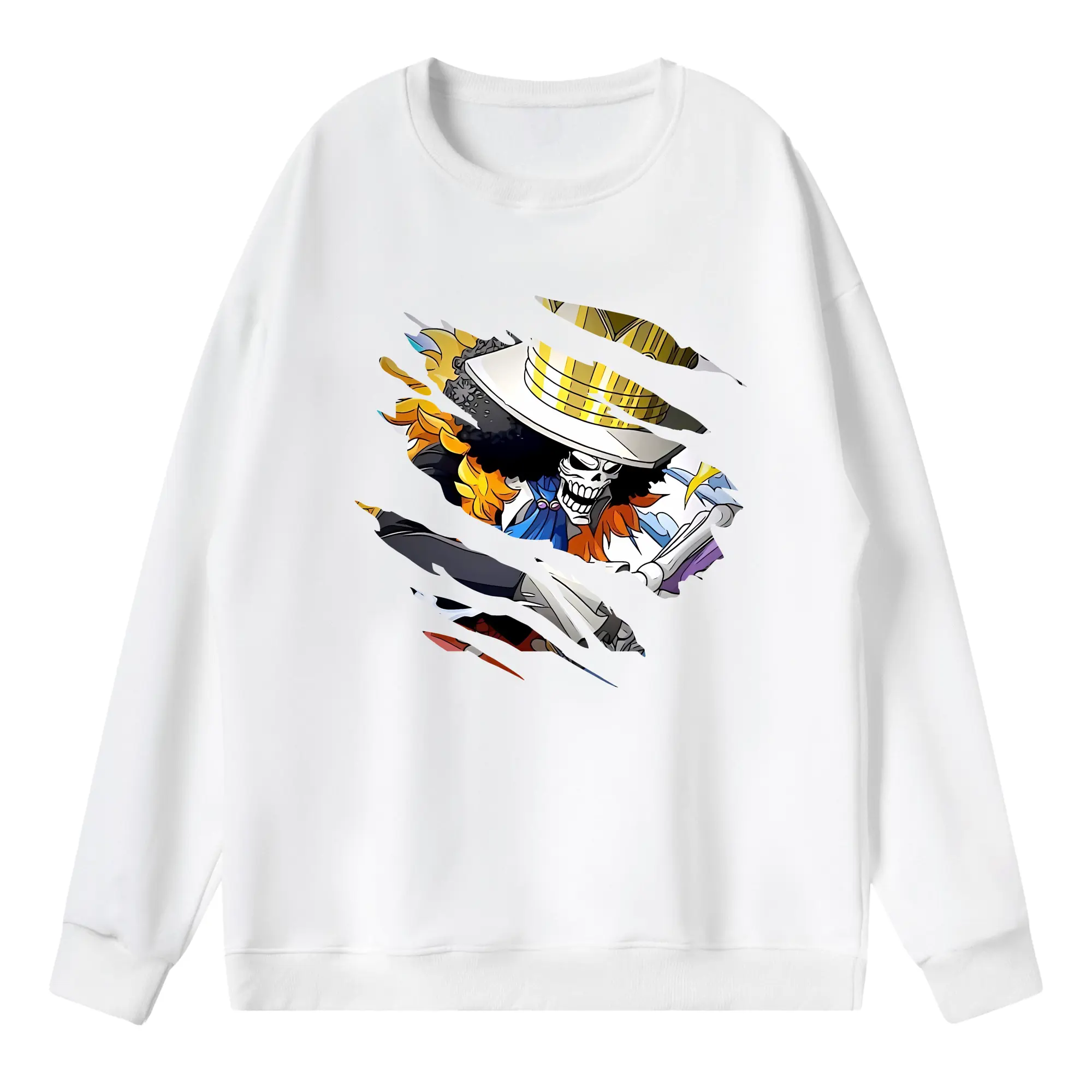 ワンピース グッズ ブルック - 薄手 クルーネック スウェット 裏毛260g · ポリエステル 春秋向け カジュアル 男女兼用 · トレーナー デイリー スポーツ 散歩に最適