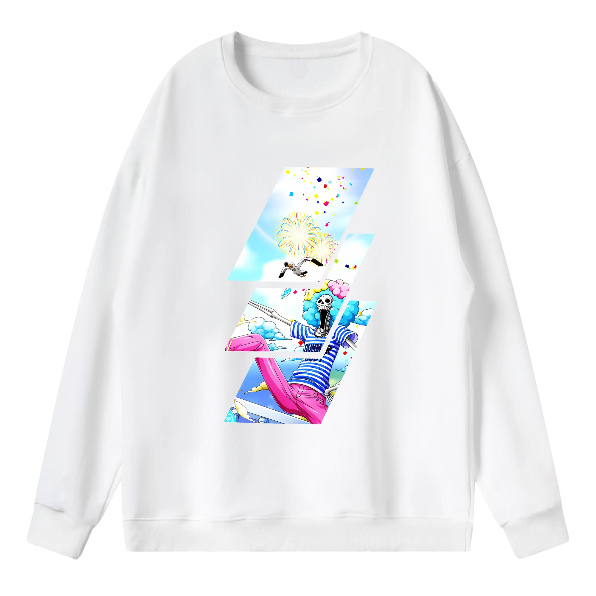 ワンピース グッズ ブルック - 薄手 クルーネック スウェット 裏毛260g · ポリエステル 春秋向け カジュアル 男女兼用 · トレーナー デイリー スポーツ 散歩に最適