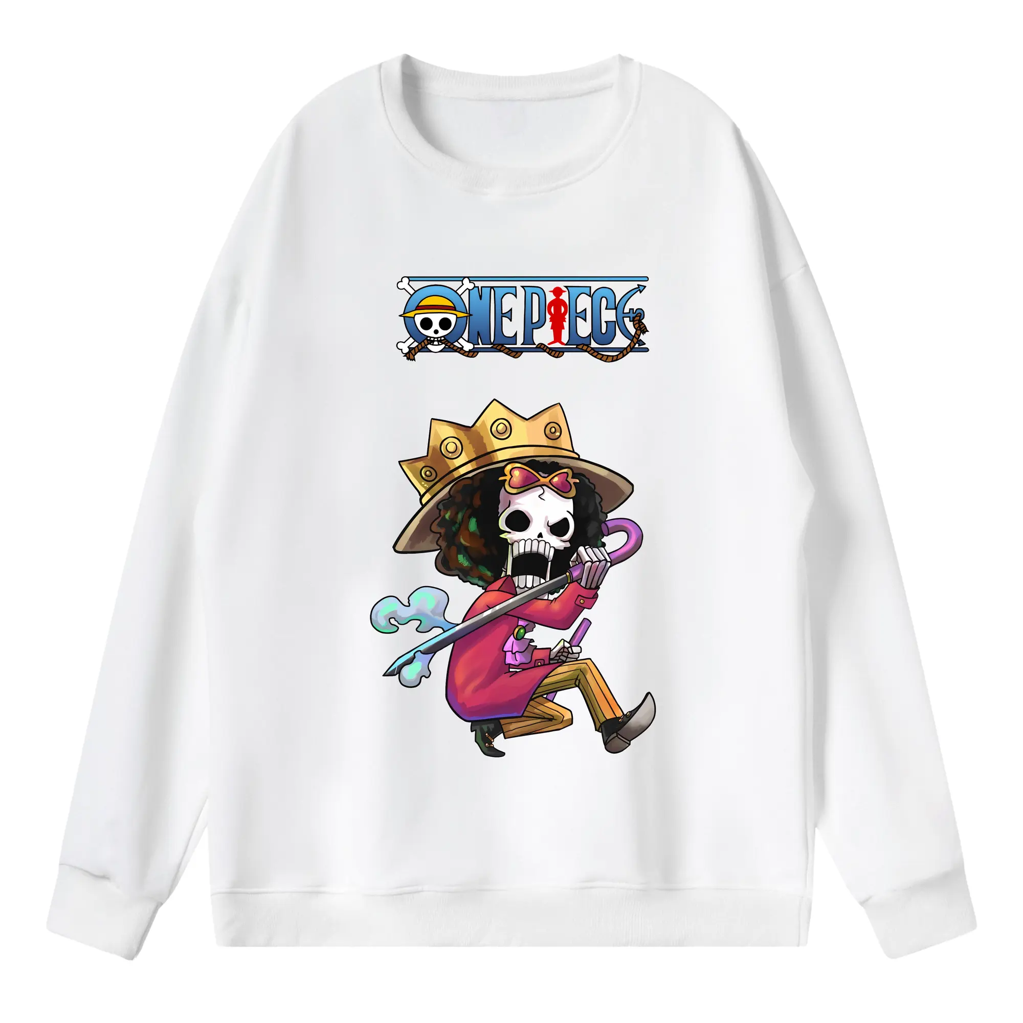 ワンピース グッズ ブルック - 薄手 クルーネック スウェット 裏毛260g · ポリエステル 春秋向け カジュアル 男女兼用 · トレーナー デイリー スポーツ 散歩に最適