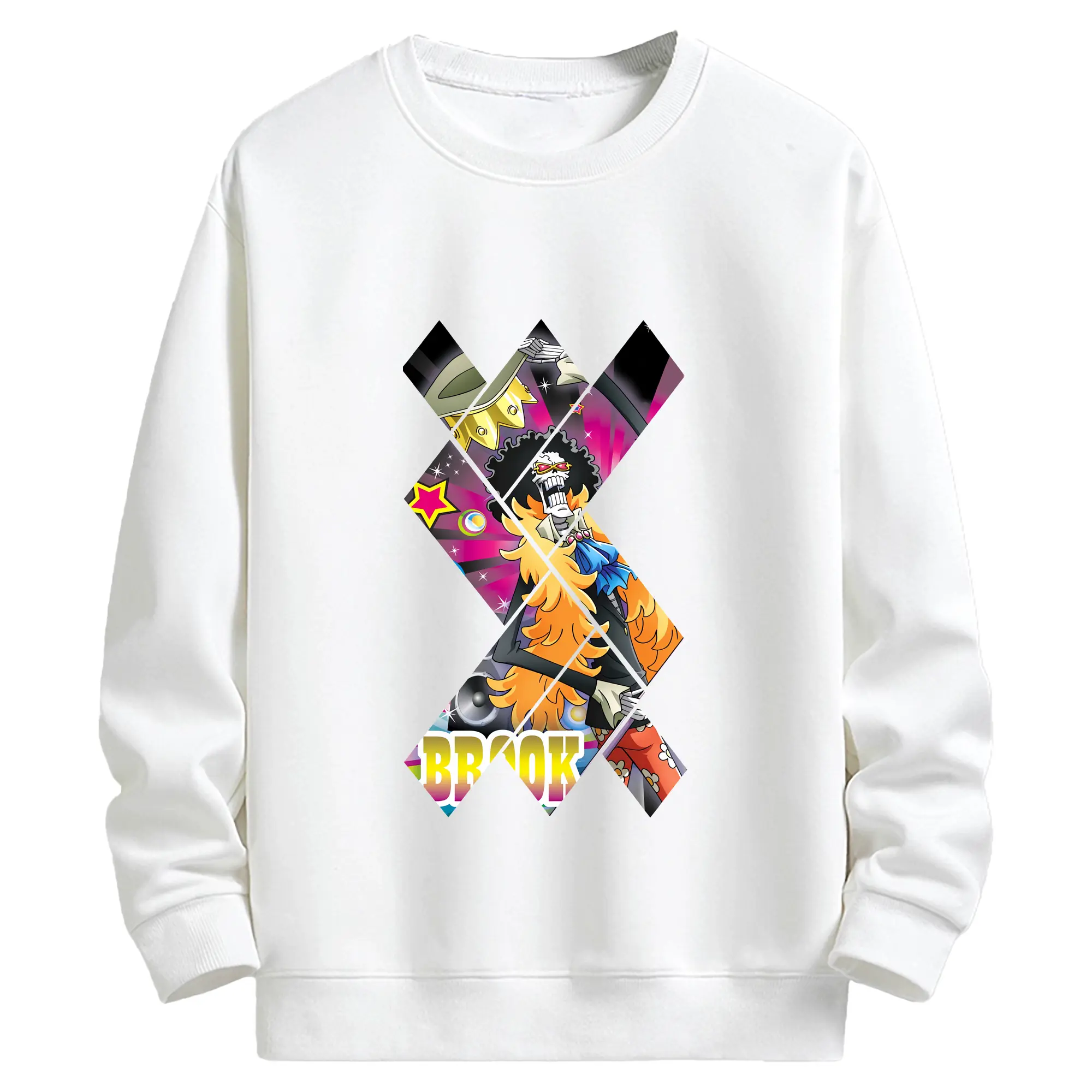 ワンピース グッズ ブルック - キッズ クルーネックスウェットシャツ ・ フロントプリント ・ 綿80％ ポリエステル20％ ・ 快適 通学 スポーツ 日常使い お散歩用