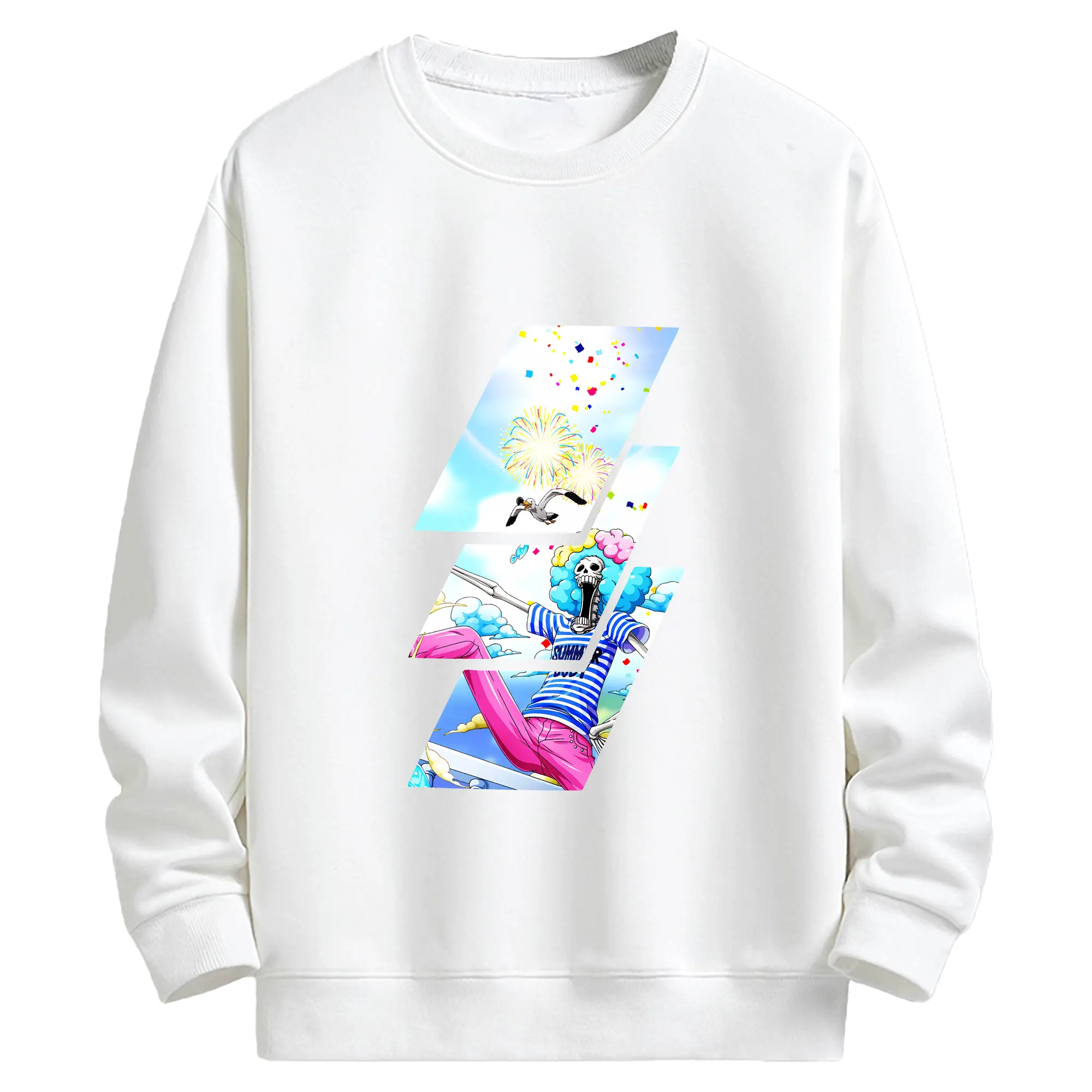 ワンピース グッズ ブルック - キッズ クルーネックスウェットシャツ ・ フロントプリント ・ 綿80％ ポリエステル20％ ・ 快適 通学 スポーツ 日常使い お散歩用