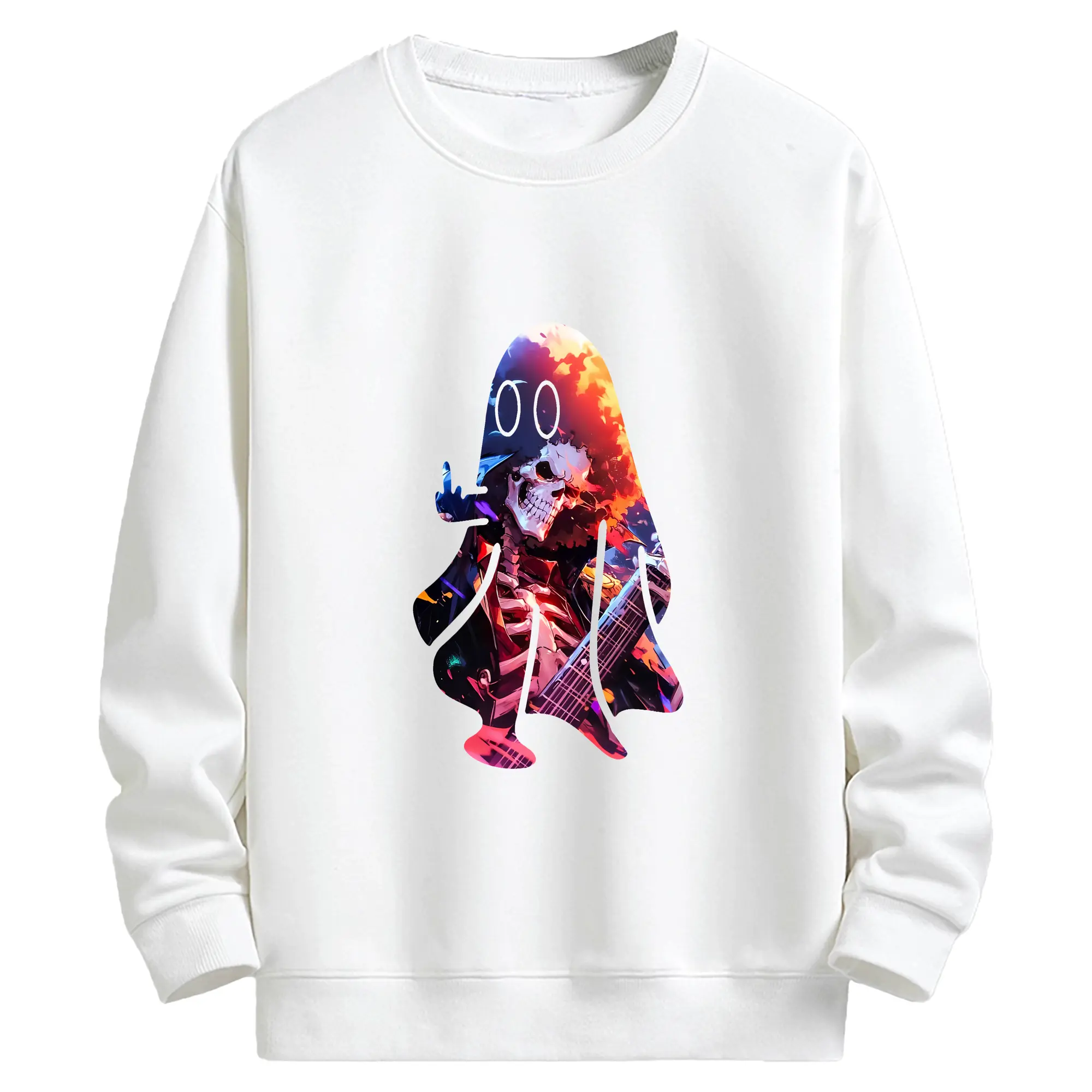 ワンピース グッズ ブルック - キッズ クルーネックスウェットシャツ ・ フロントプリント ・ 綿80％ ポリエステル20％ ・ 快適 通学 スポーツ 日常使い お散歩用