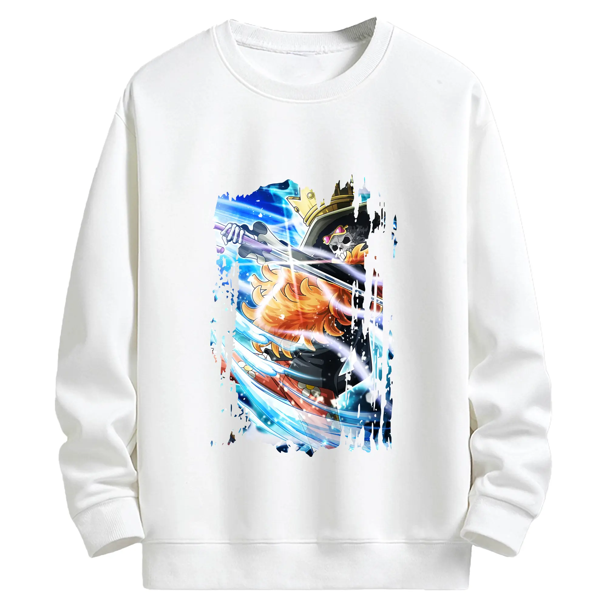 ワンピース グッズ ブルック - キッズ クルーネックスウェットシャツ ・ フロントプリント ・ 綿80％ ポリエステル20％ ・ 快適 通学 スポーツ 日常使い お散歩用