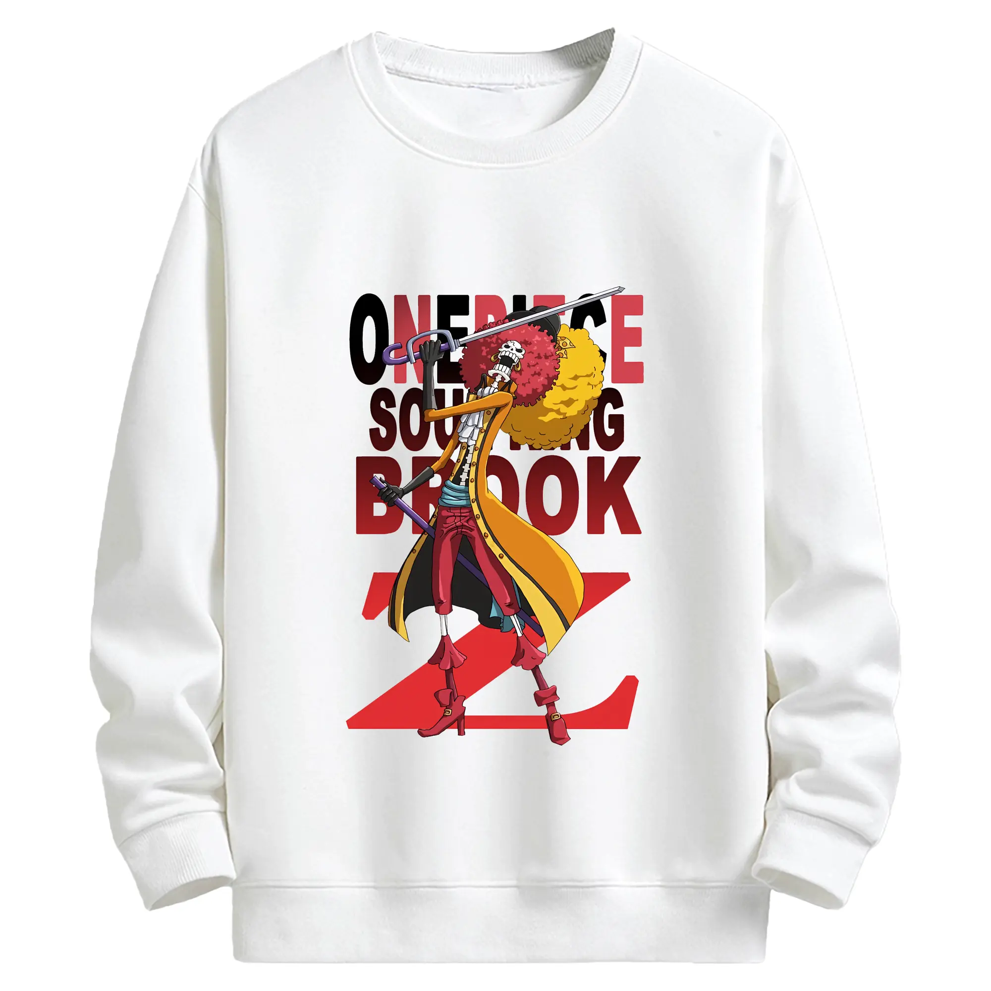 ワンピース グッズ ブルック - キッズ クルーネックスウェットシャツ ・ フロントプリント ・ 綿80％ ポリエステル20％ ・ 快適 通学 スポーツ 日常使い お散歩用