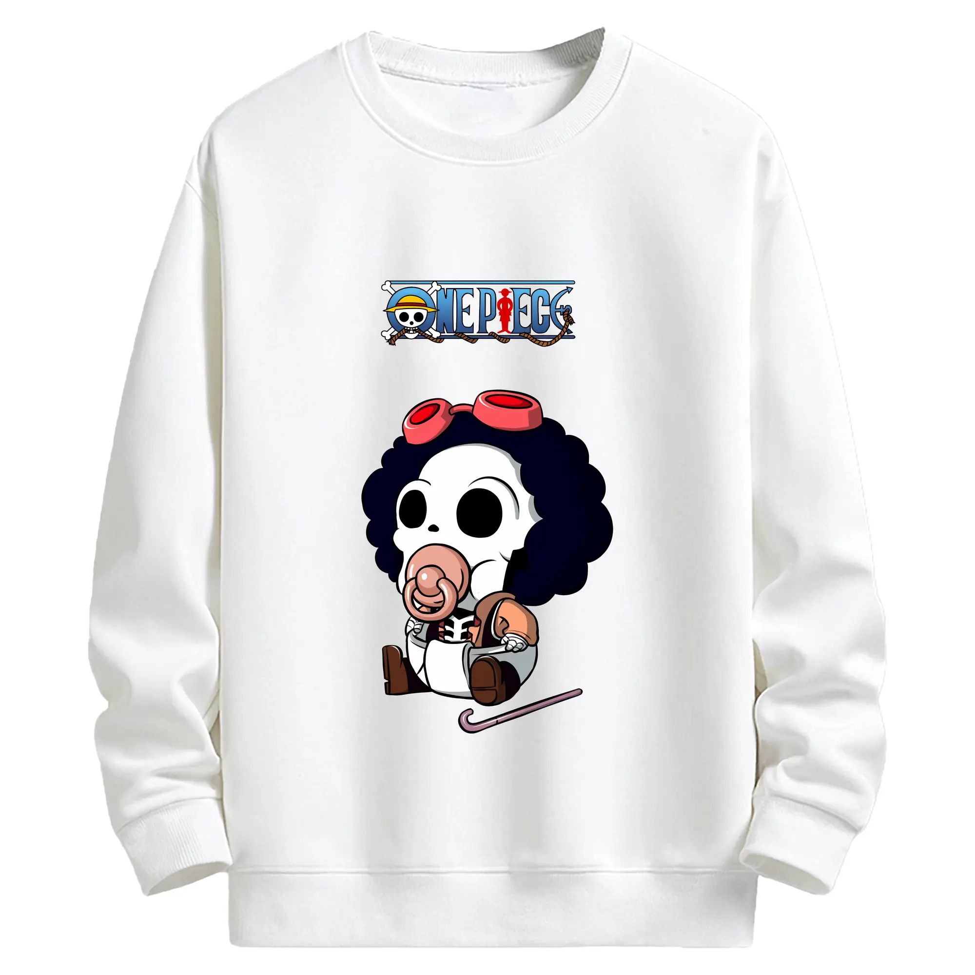 ワンピース グッズ ブルック - キッズ クルーネックスウェットシャツ ・ フロントプリント ・ 綿80％ ポリエステル20％ ・ 快適 通学 スポーツ 日常使い お散歩用