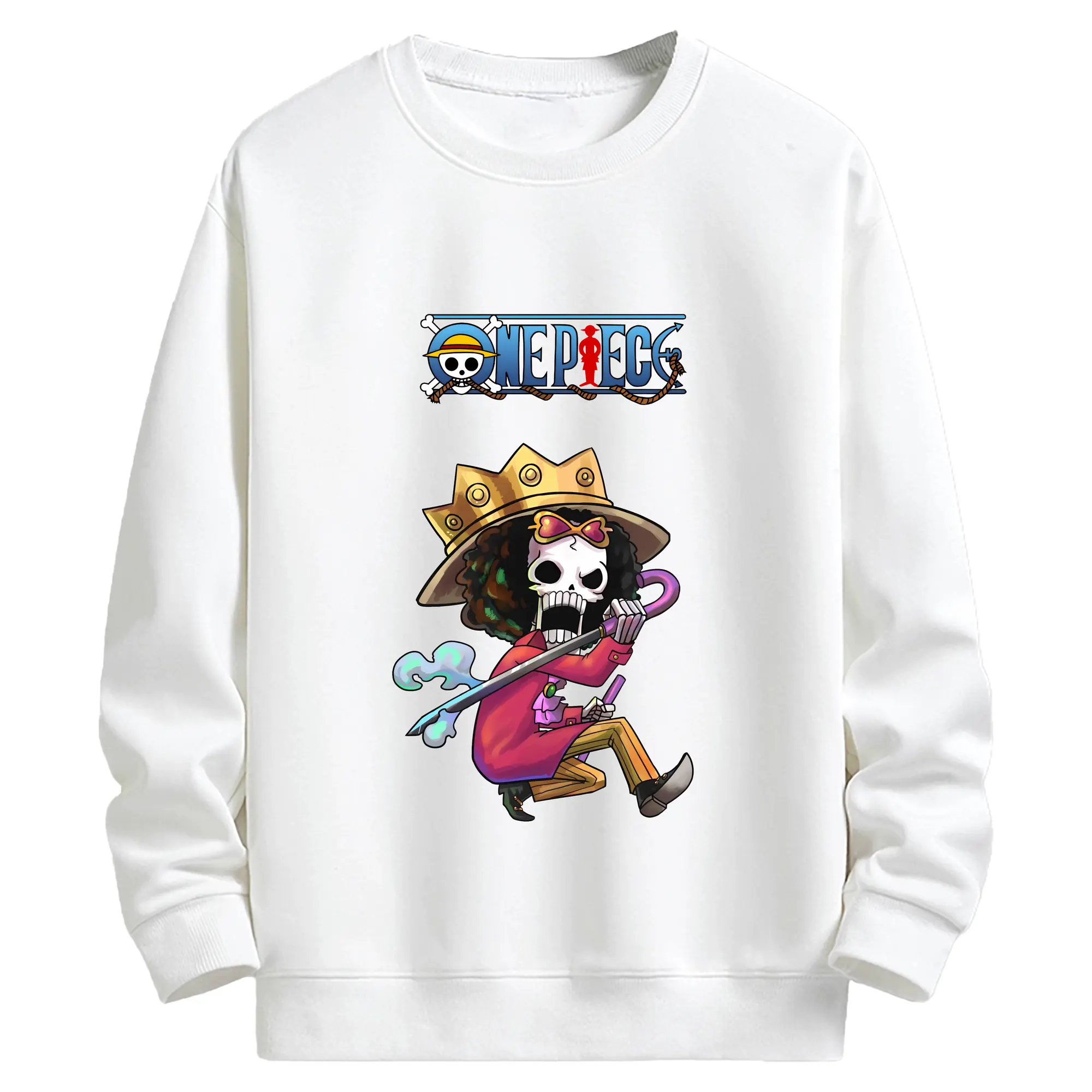 ワンピース グッズ ブルック - キッズ クルーネックスウェットシャツ ・ フロントプリント ・ 綿80％ ポリエステル20％ ・ 快適 通学 スポーツ 日常使い お散歩用