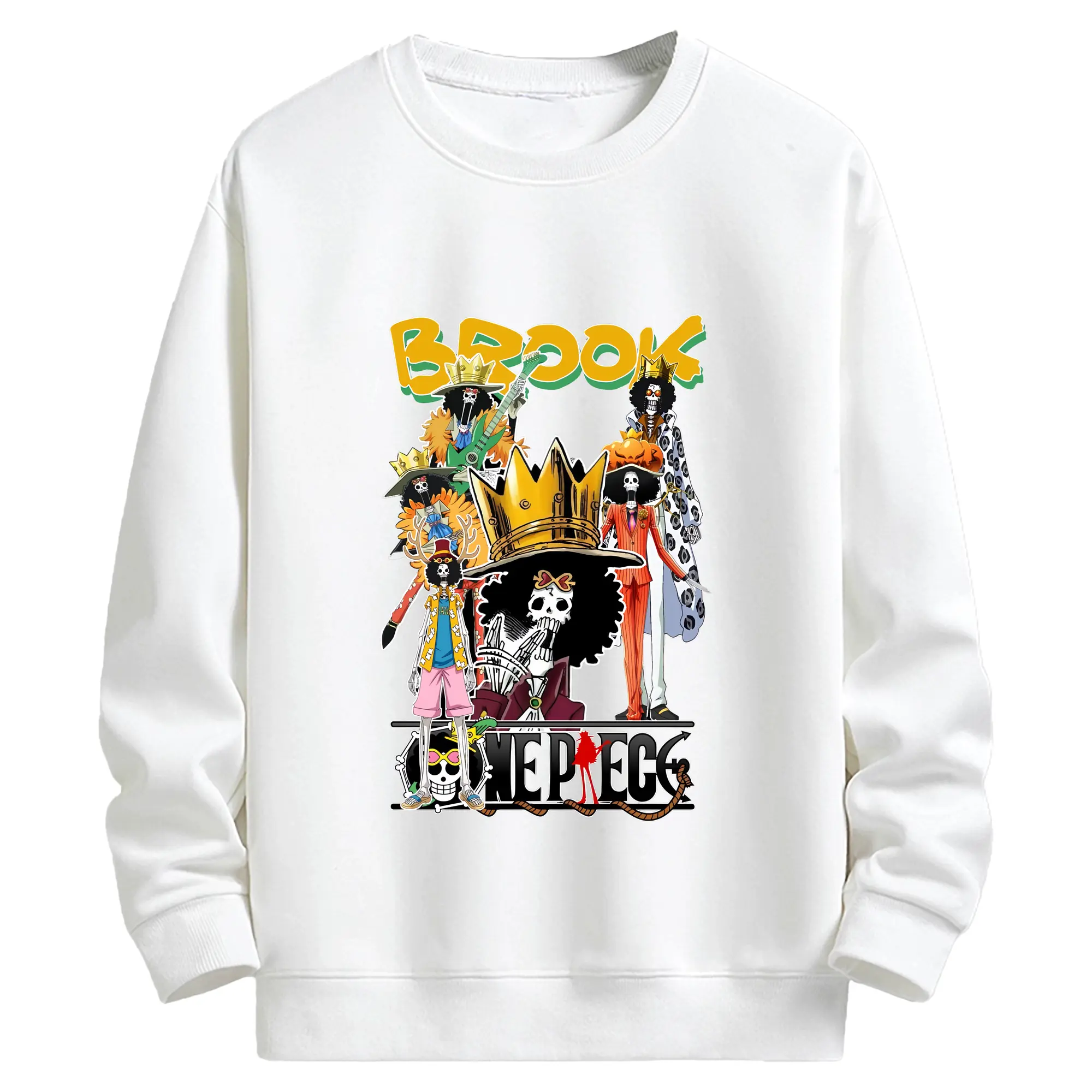 ワンピース グッズ ブルック - キッズ クルーネックスウェットシャツ ・ フロントプリント ・ 綿80％ ポリエステル20％ ・ 快適 通学 スポーツ 日常使い お散歩用