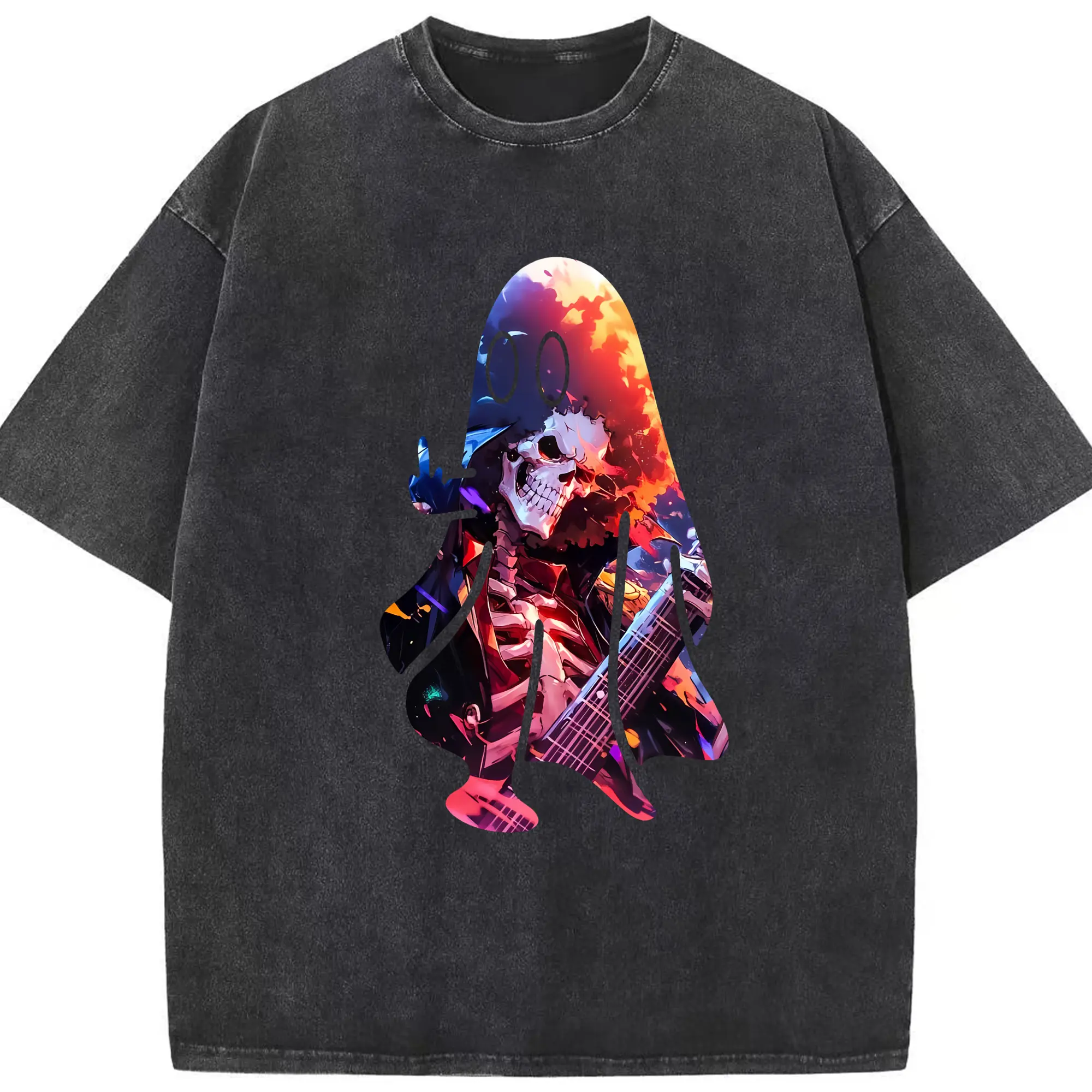 ワンピース グッズ ブルック - 綿100％ ヴィンテージ風 半袖Tシャツ ・ フロントプリント ・ 柔らか肌触り ・ 通気性 快適 ・ スポーツ カジュアル 外出用