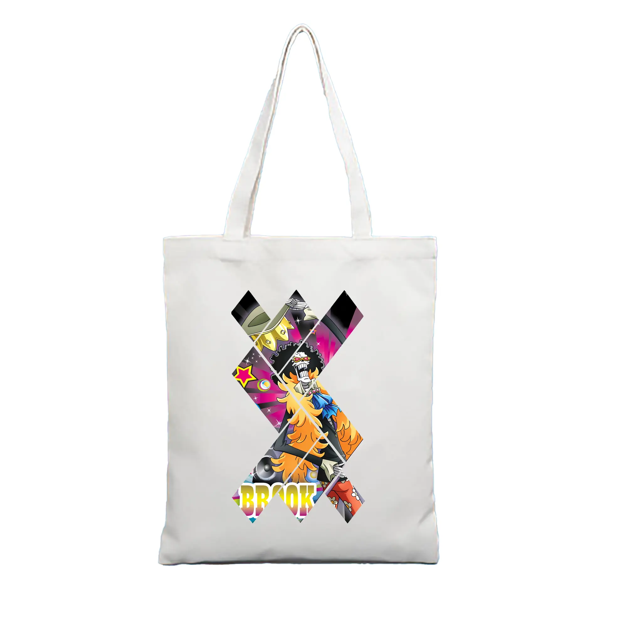 ワンピース グッズ ブルック - 縦型キャンバス手提げバッグ（トートバッグ） ・ キャンバス素材 ・ ショッピング用 ・ 軽量 丈夫 お手入れ簡単