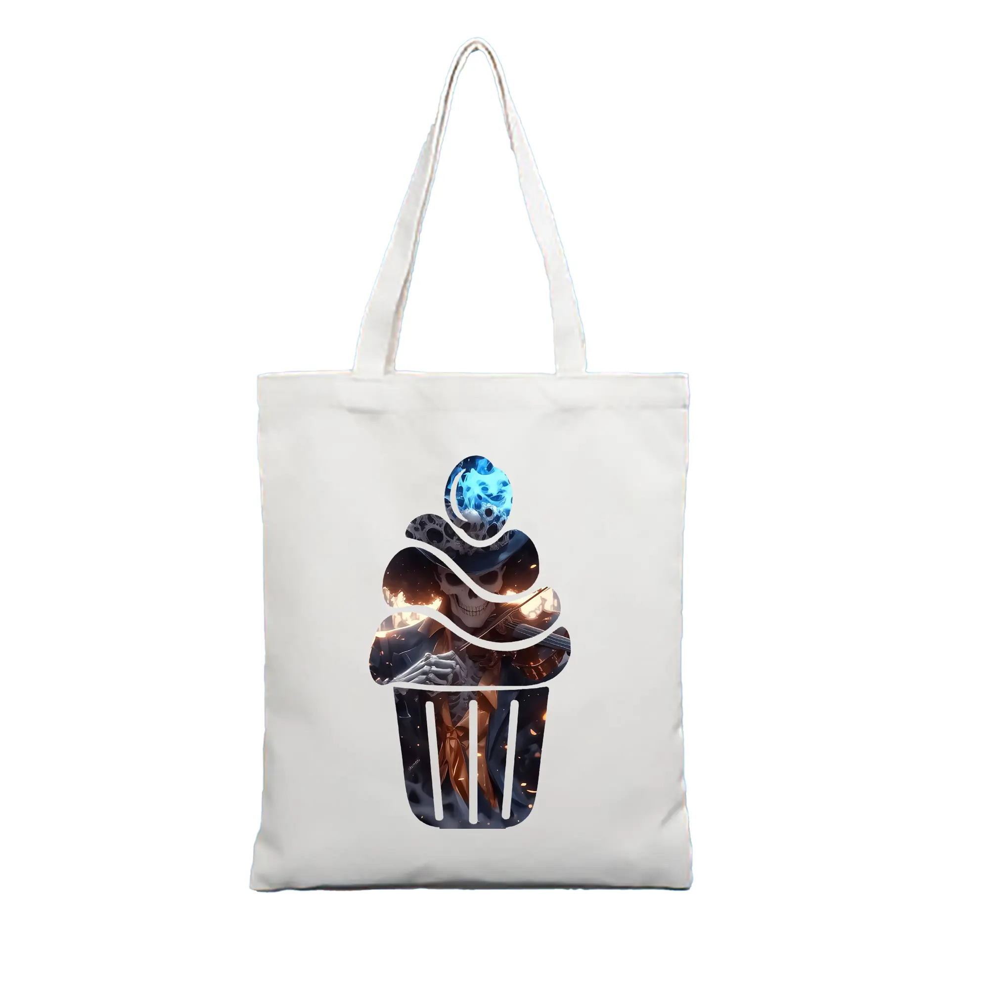 ワンピース グッズ ブルック - 縦型キャンバス手提げバッグ（トートバッグ） ・ キャンバス素材 ・ ショッピング用 ・ 軽量 丈夫 お手入れ簡単