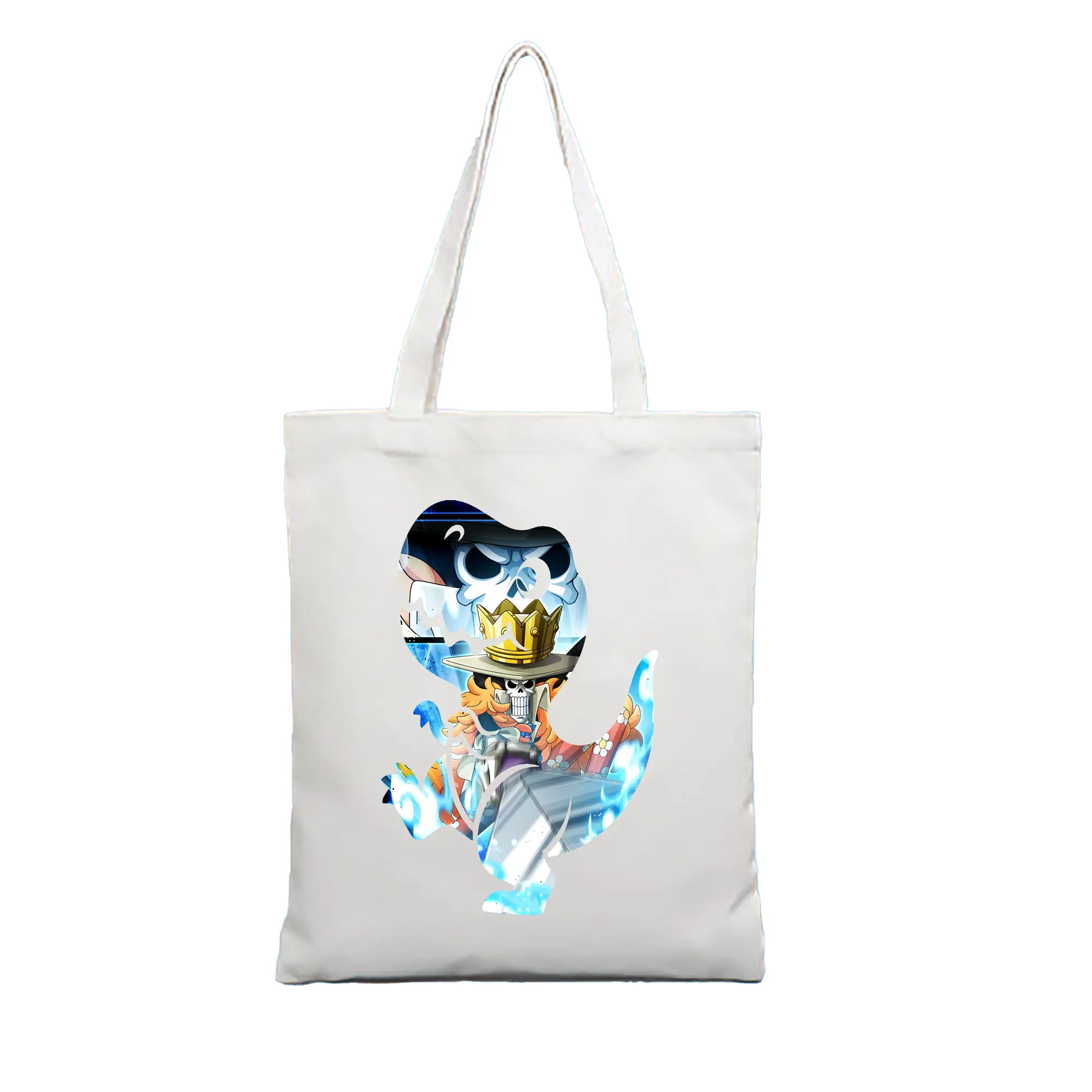 ワンピース グッズ ブルック - 縦型キャンバス手提げバッグ（トートバッグ） ・ キャンバス素材 ・ ショッピング用 ・ 軽量 丈夫 お手入れ簡単