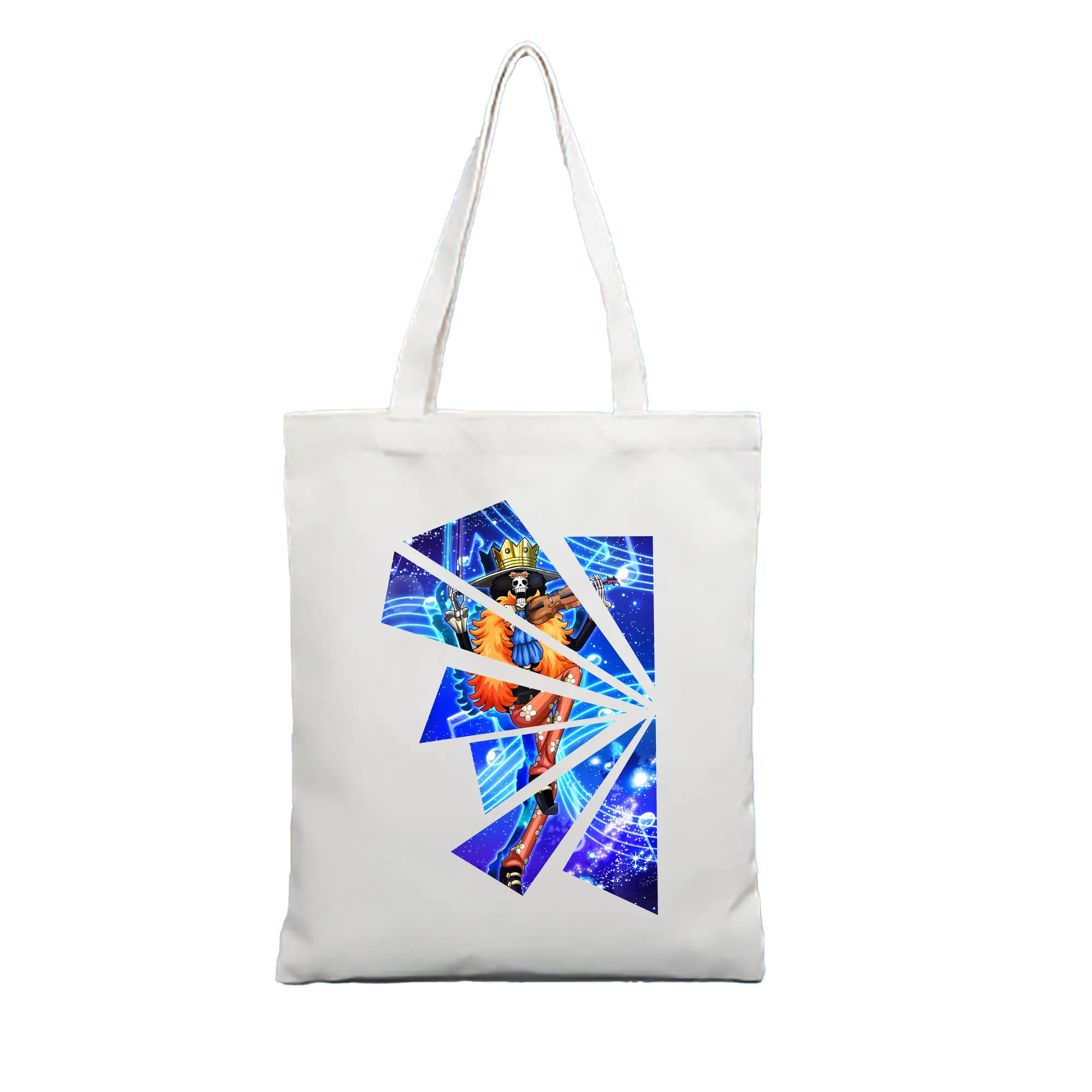 ワンピース グッズ ブルック - 縦型キャンバス手提げバッグ（トートバッグ） ・ キャンバス素材 ・ ショッピング用 ・ 軽量 丈夫 お手入れ簡単