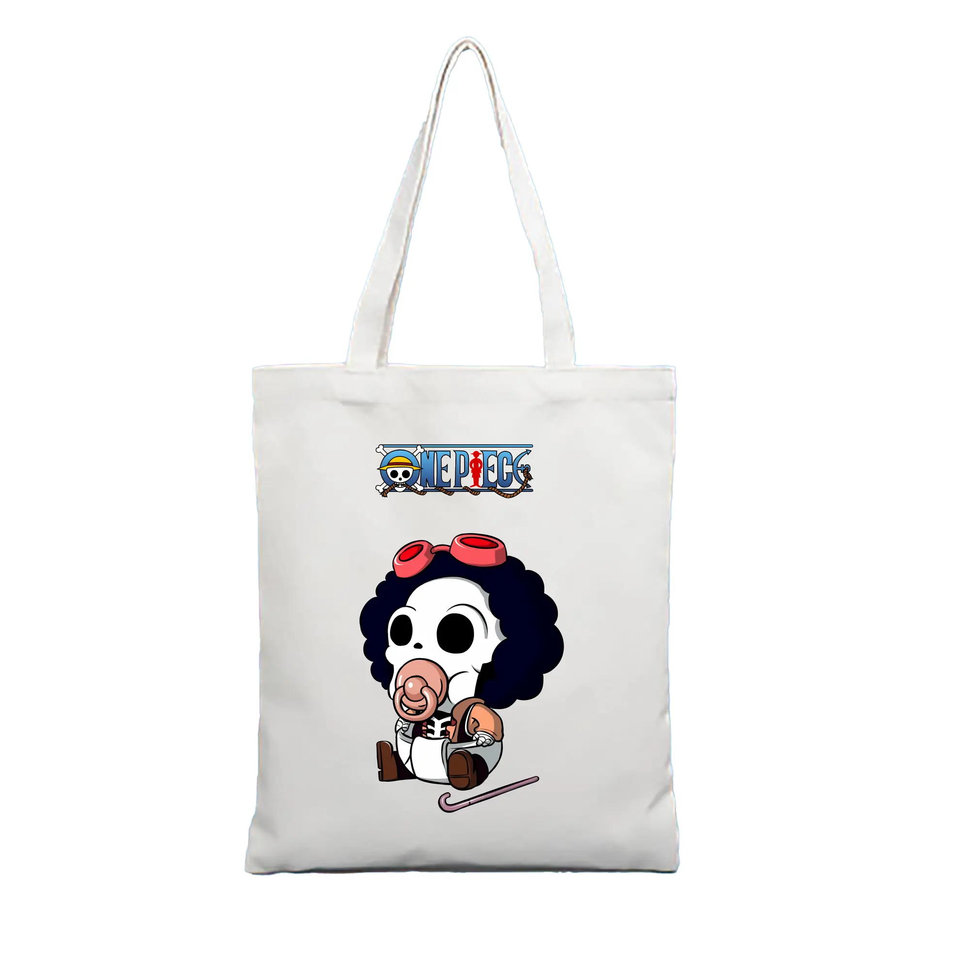 ワンピース グッズ ブルック - 縦型キャンバス手提げバッグ（トートバッグ） ・ キャンバス素材 ・ ショッピング用 ・ 軽量 丈夫 お手入れ簡単