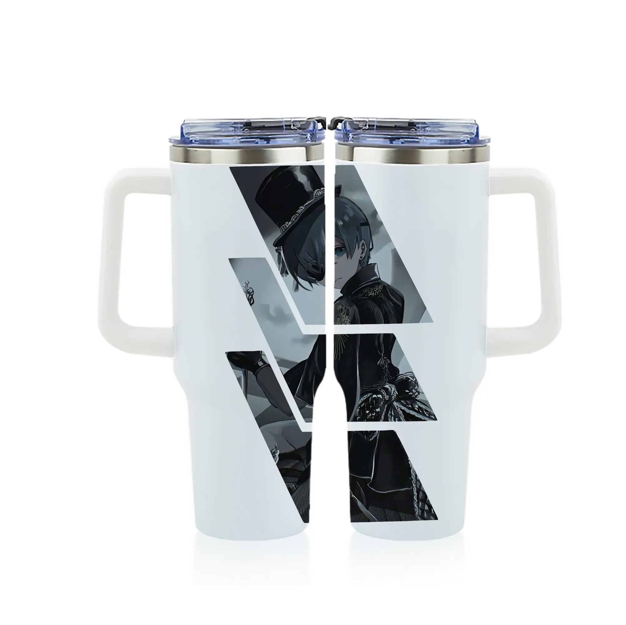 黒執事 グッズ,シエル・ファントムハイヴ - 1200mL フルプリント車用タンブラー ・ 304ステンレス 内側 ・ 201ステンレス 外側 ・ 保温 保冷 ・ 通勤 ドライブ アウトドア用