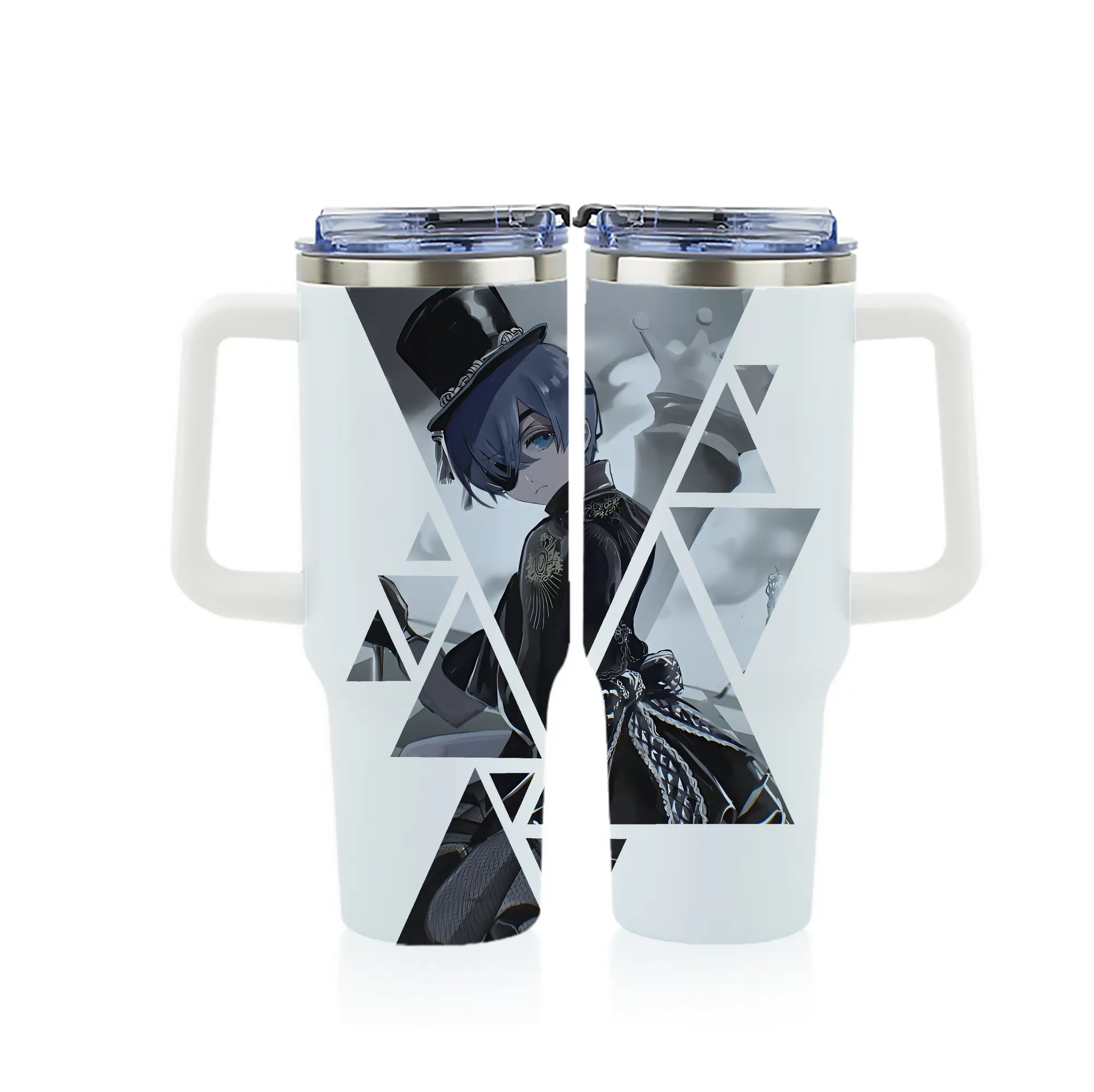 黒執事 グッズ,シエル・ファントムハイヴ - 1200mL フルプリント車用タンブラー ・ 304ステンレス 内側 ・ 201ステンレス 外側 ・ 保温 保冷 ・ 通勤 ドライブ アウトドア用