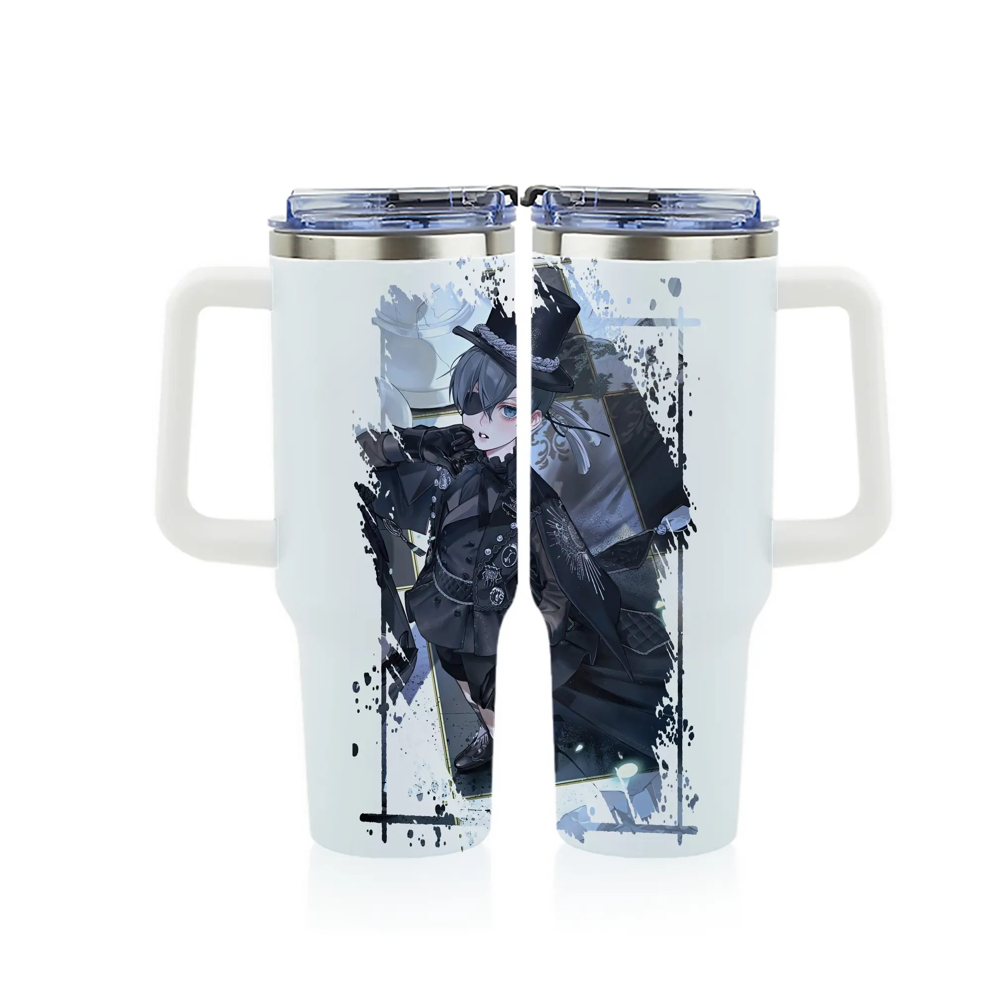 黒執事 グッズ,シエル・ファントムハイヴ - 1200mL フルプリント車用タンブラー ・ 304ステンレス 内側 ・ 201ステンレス 外側 ・ 保温 保冷 ・ 通勤 ドライブ アウトドア用