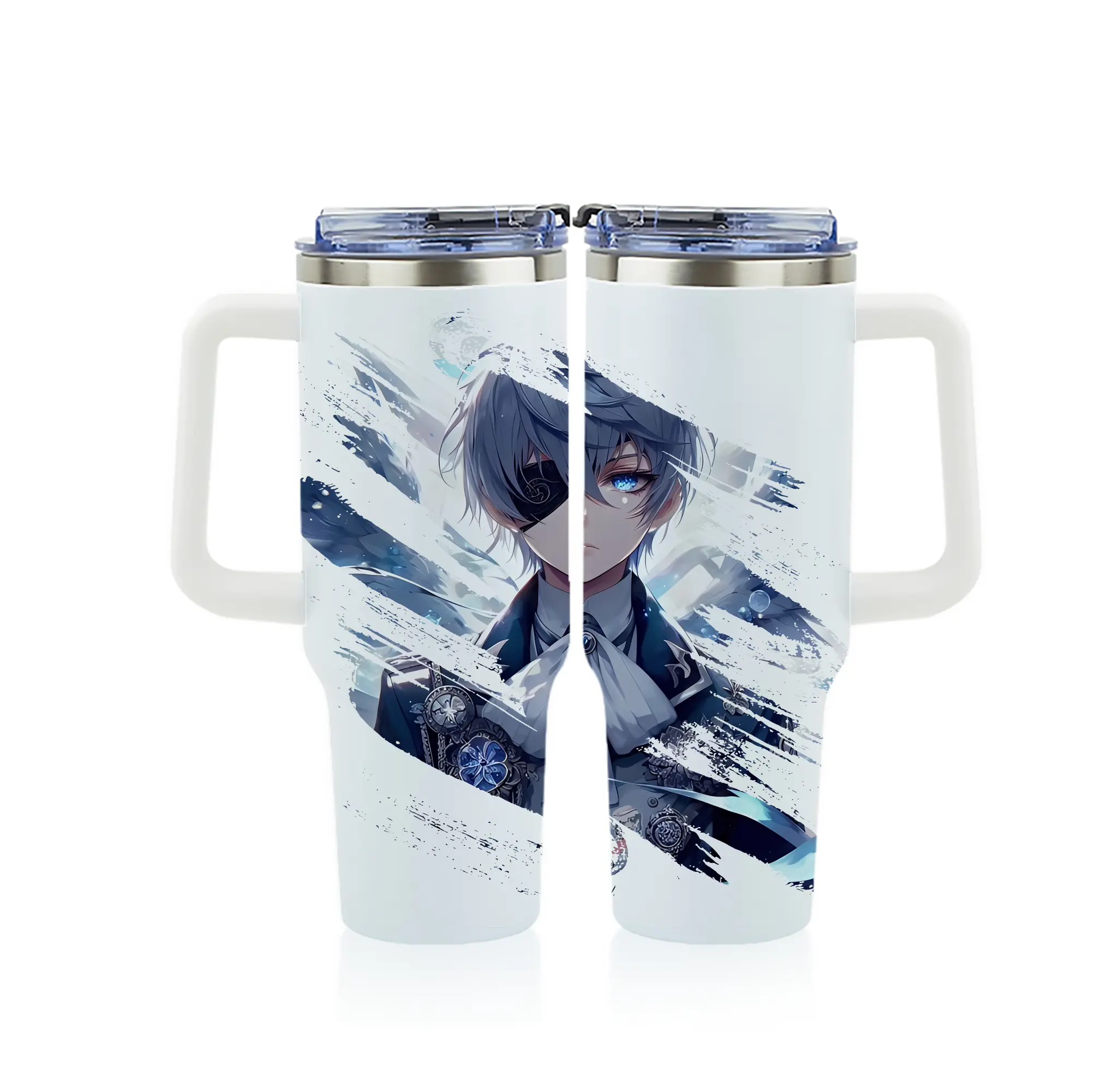 黒執事 グッズ,シエル・ファントムハイヴ - 1200mL フルプリント車用タンブラー ・ 304ステンレス 内側 ・ 201ステンレス 外側 ・ 保温 保冷 ・ 通勤 ドライブ アウトドア用